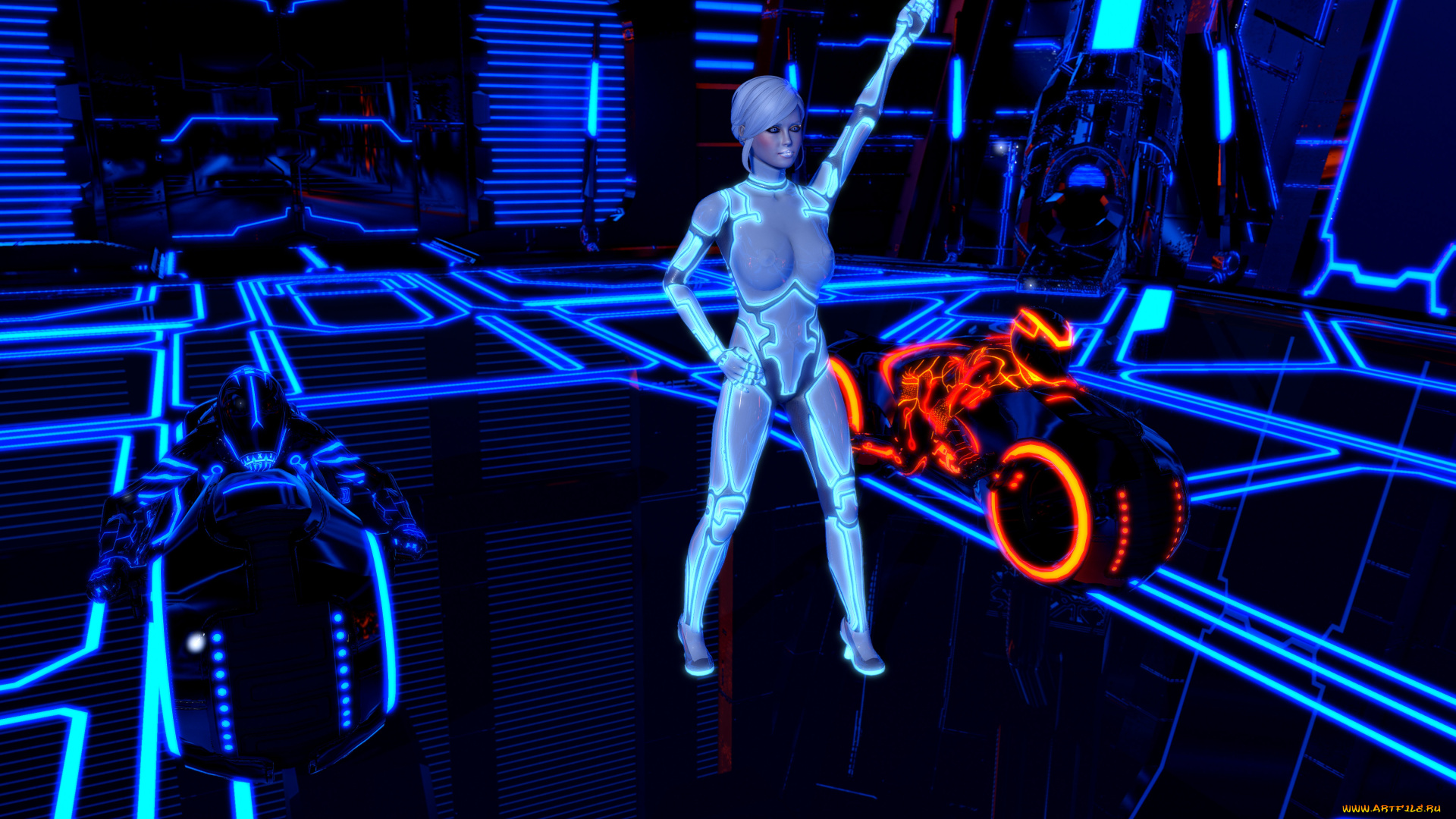 3д, графика, фантазия, , fantasy, девушка, взгляд, фон