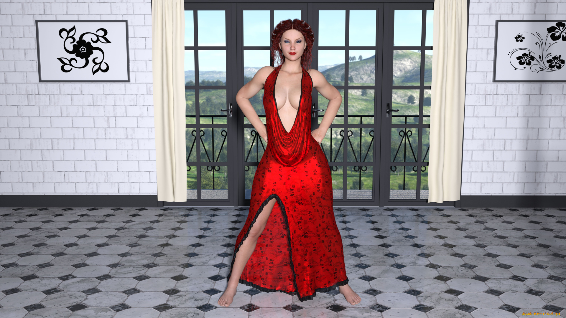 3д, графика, люди, , people, девушка, взгляд, фон