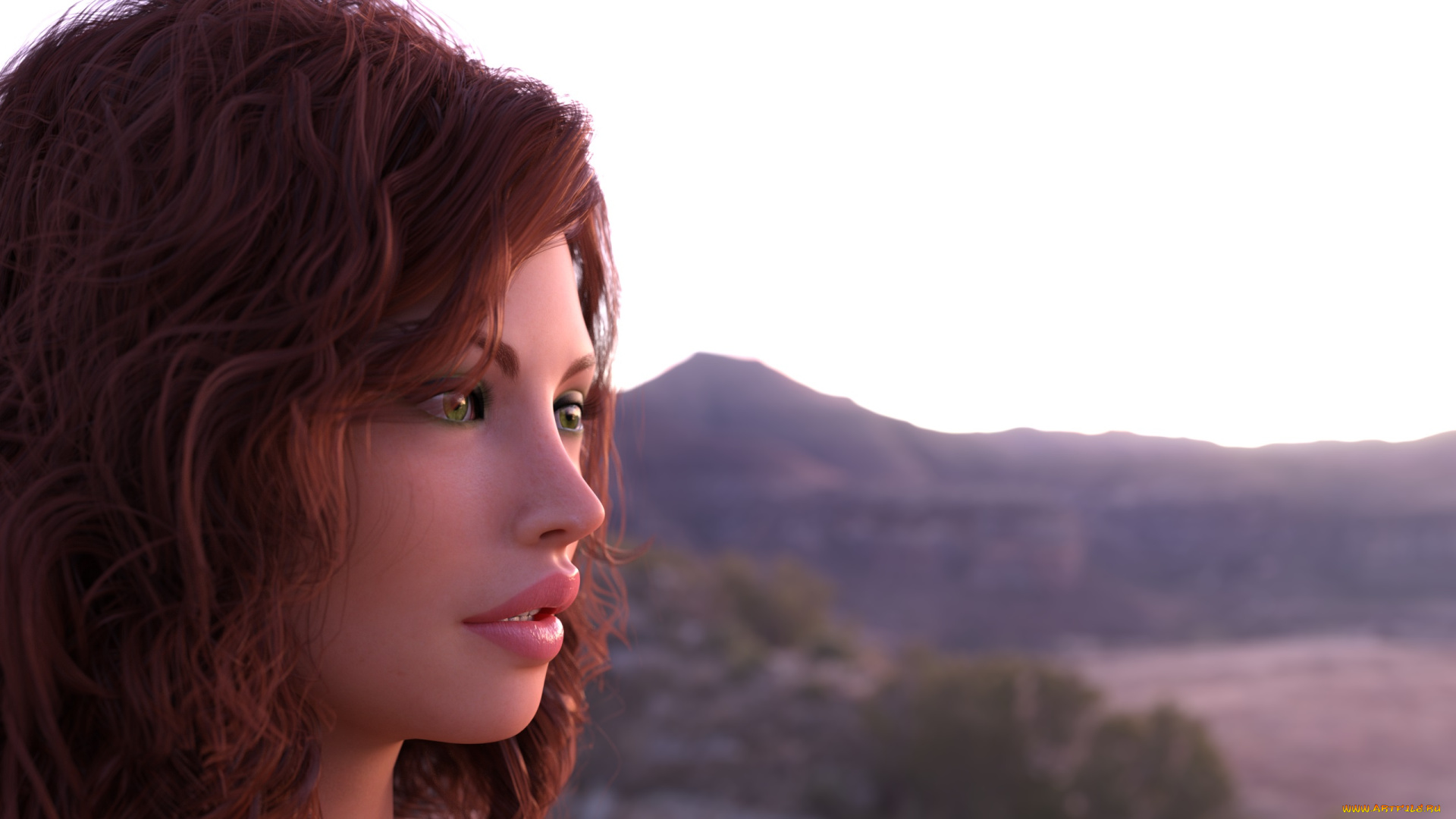 3д, графика, портрет, , portraits, фон, взгляд, девушка