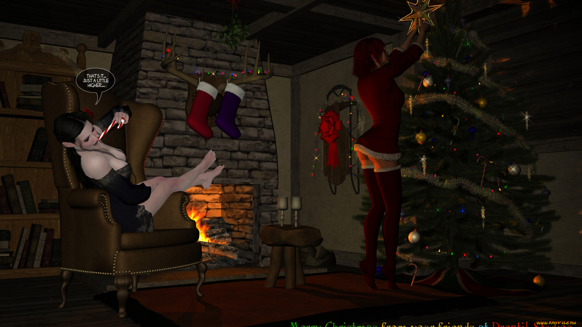 3д, графика, праздники, , holidays, фон, взгляд, девушки