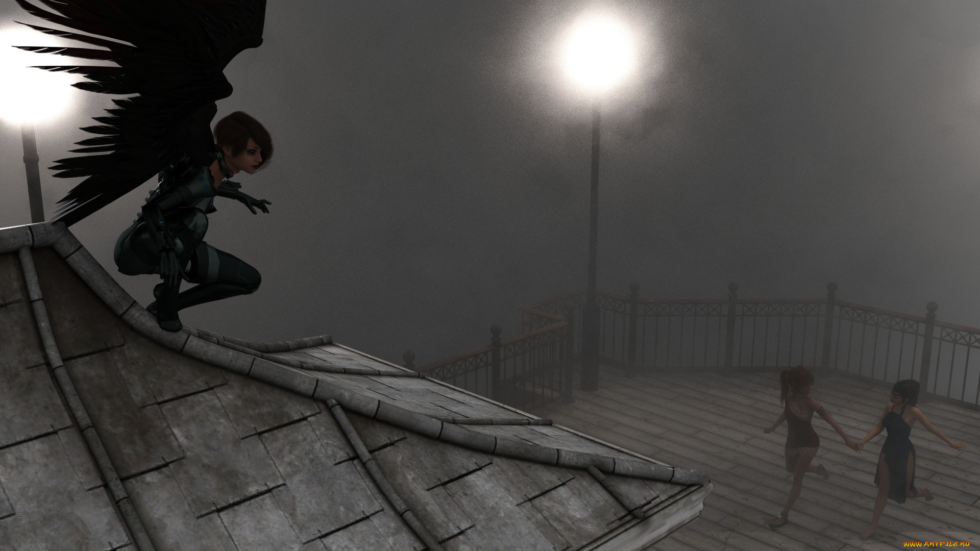 3д, графика, существа, , creatures, фон, взгляд, девушка