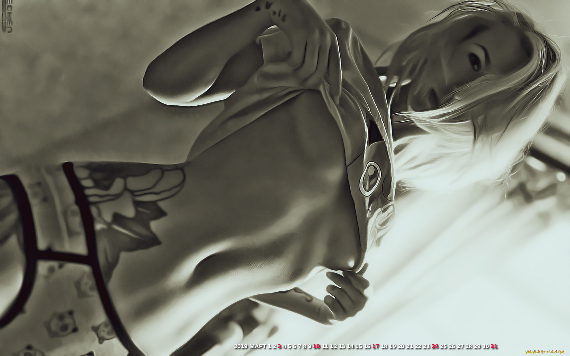 календари, компьютерный, дизайн, тату, девушка