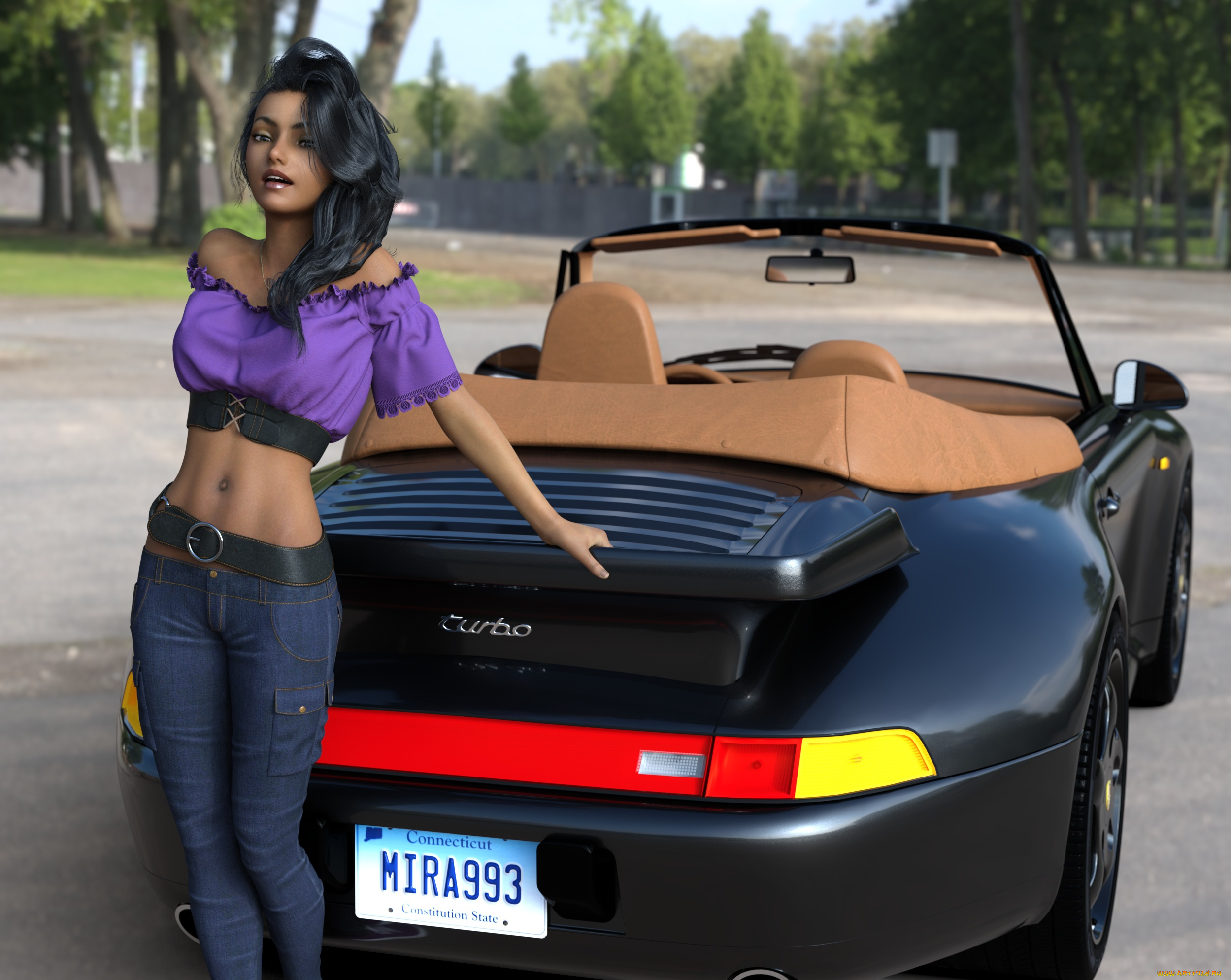 3д, графика, люди-авто, мото, , people-, car, , , moto, девушка, взгляд, фон