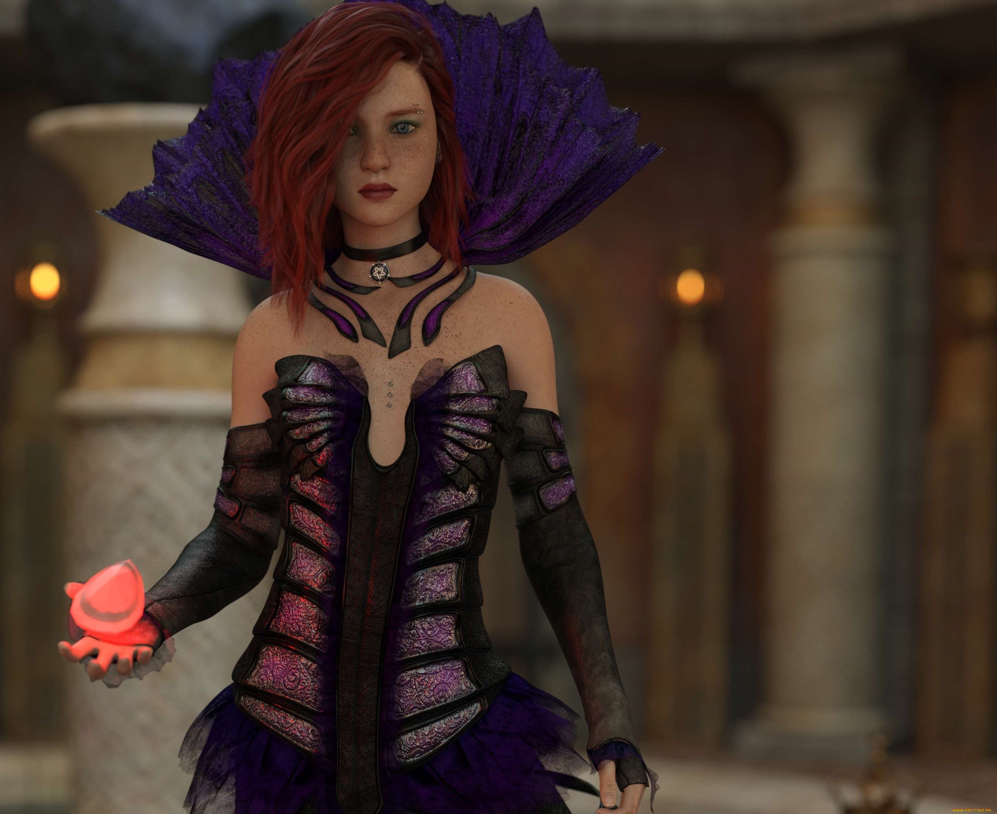 3д, графика, фантазия, , fantasy, девушка, взгляд, фон