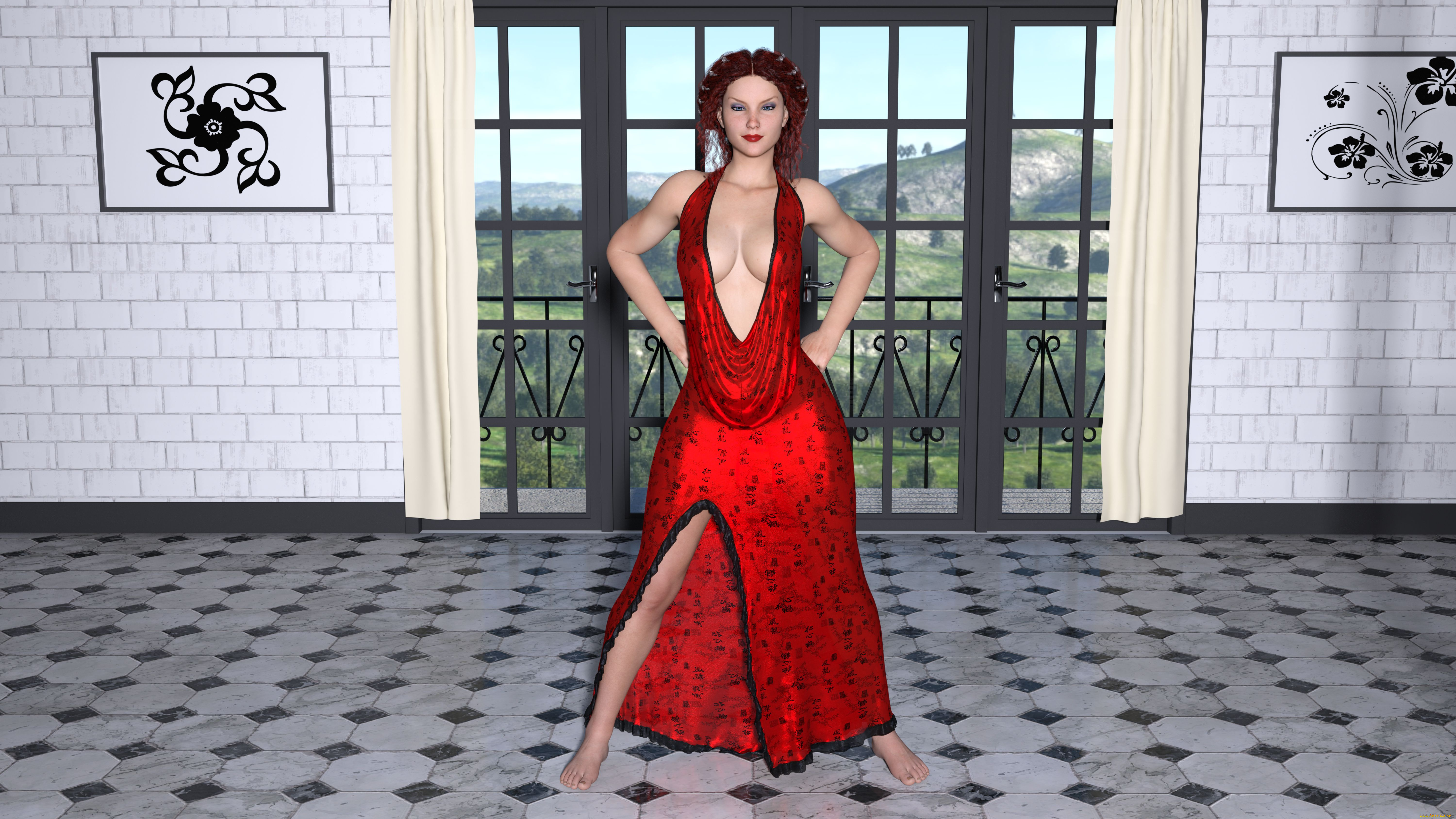 3д, графика, люди, , people, девушка, взгляд, фон