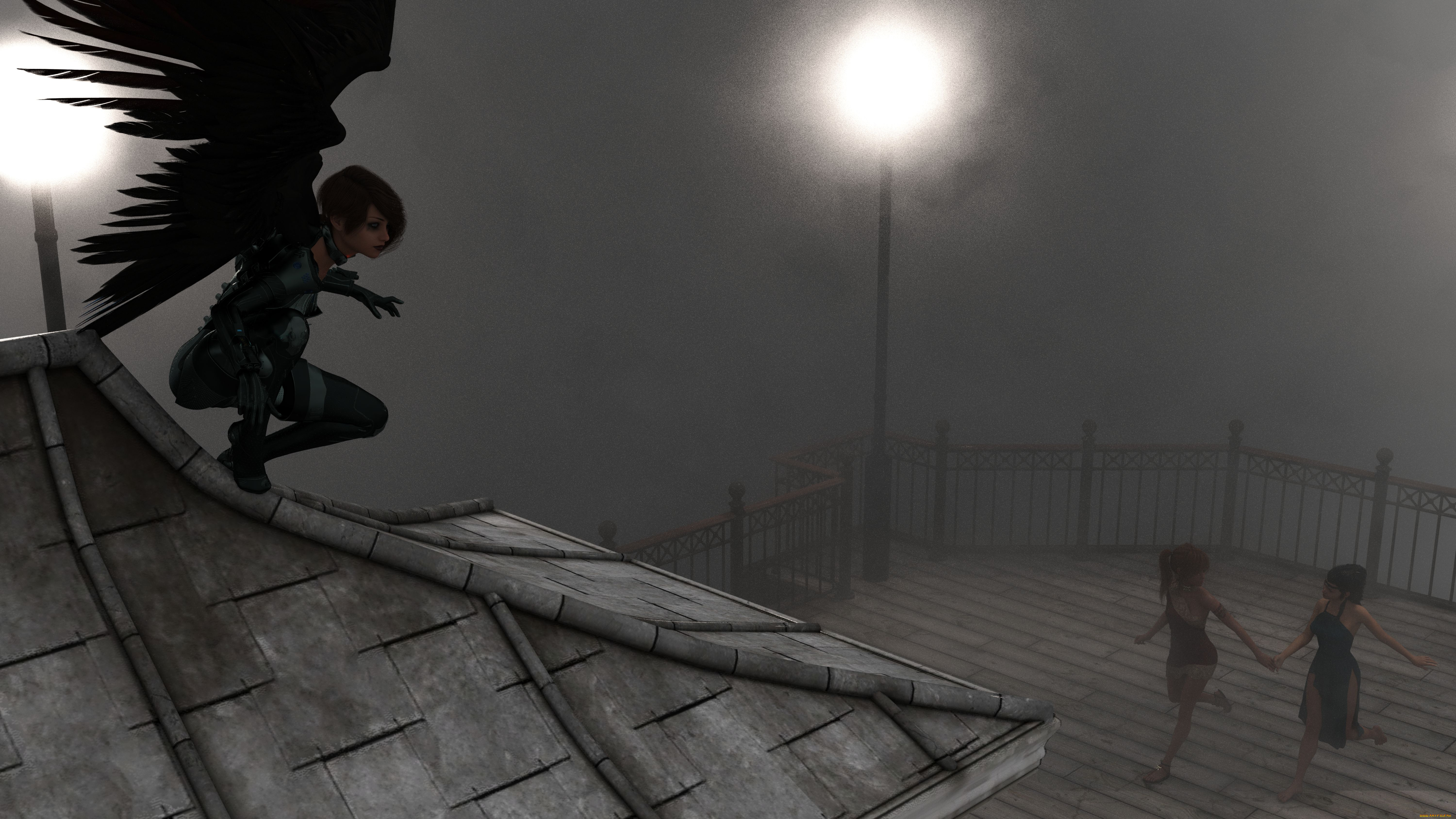 3д, графика, существа, , creatures, фон, взгляд, девушка