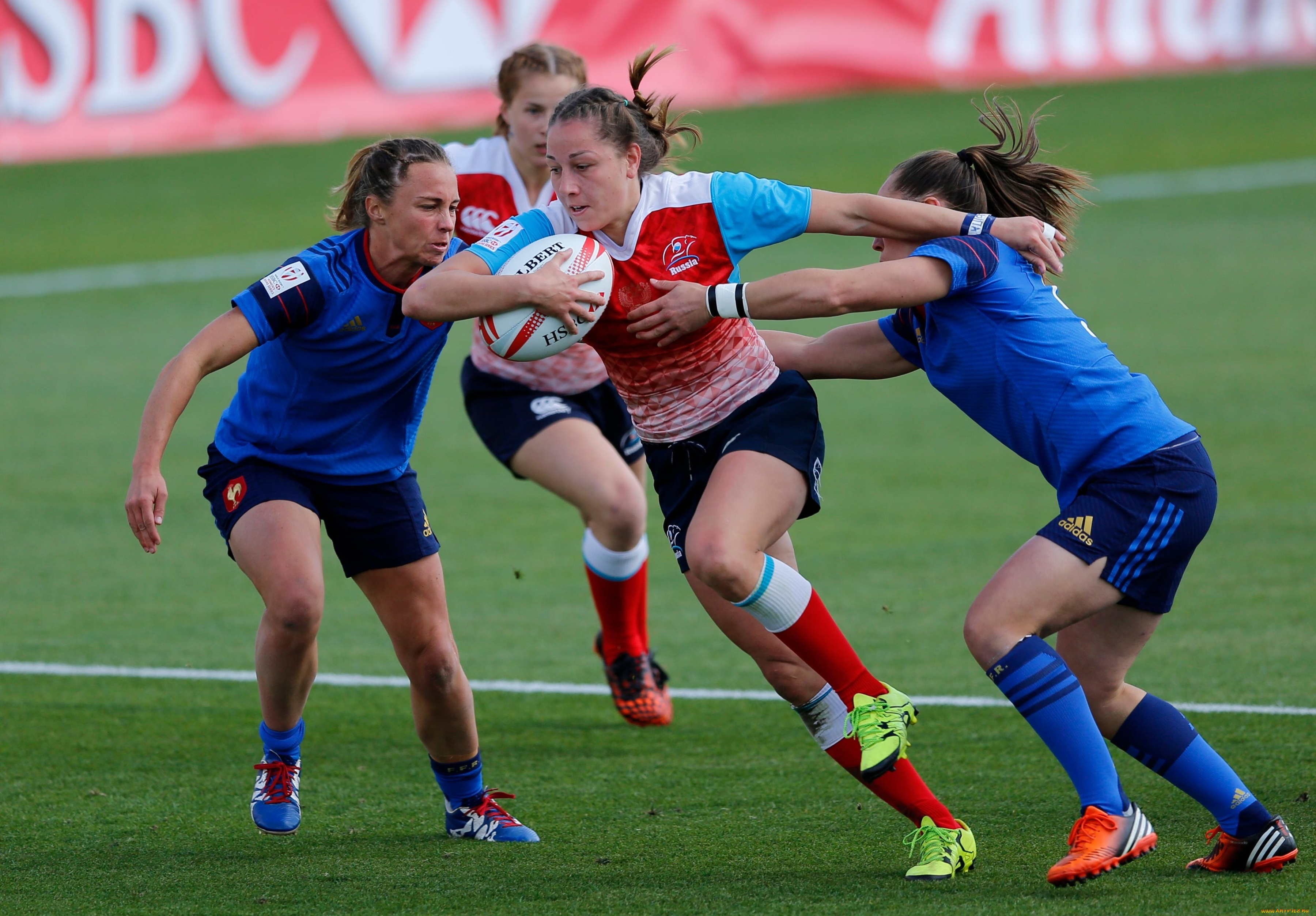 регби, спорт, женщины, стадион, матч, мяч