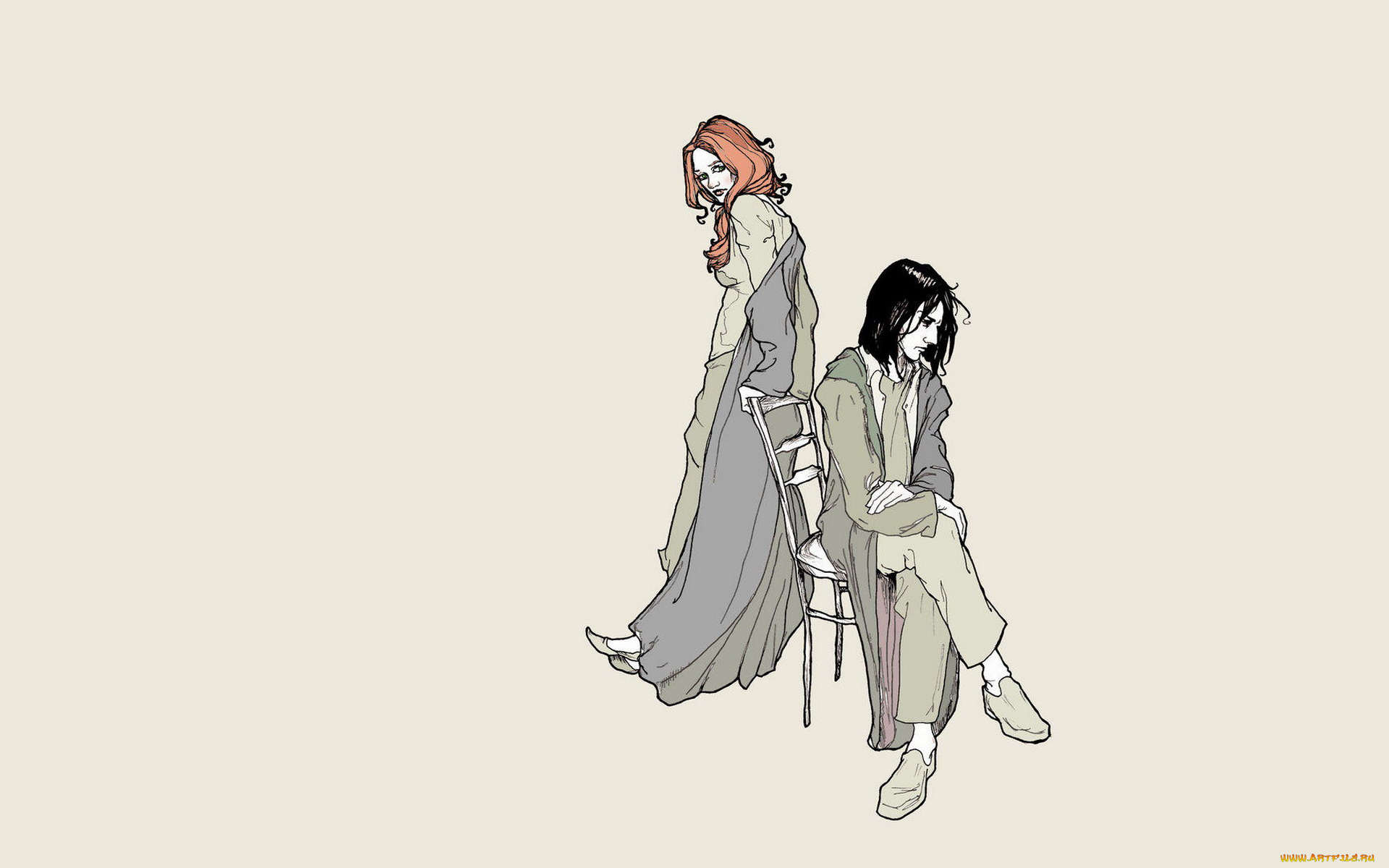 рисованное, кино, , мультфильмы, лили, эванс, северус, снейп, стул