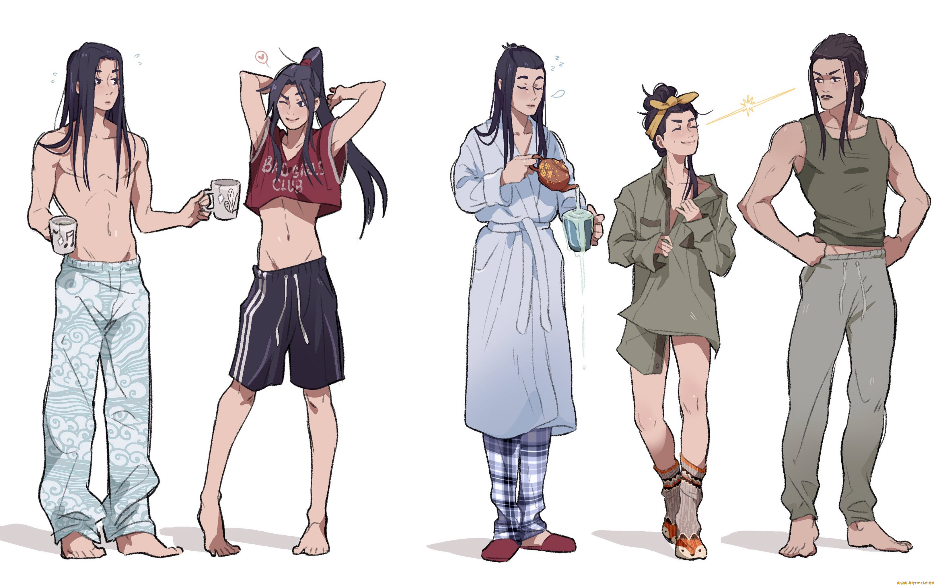 аниме, mo, dao, zu, shi, лань, ванцзи, вэй, усянь, чашки, утро, сичень, цинь, гуанъяо, не, минцзюэ