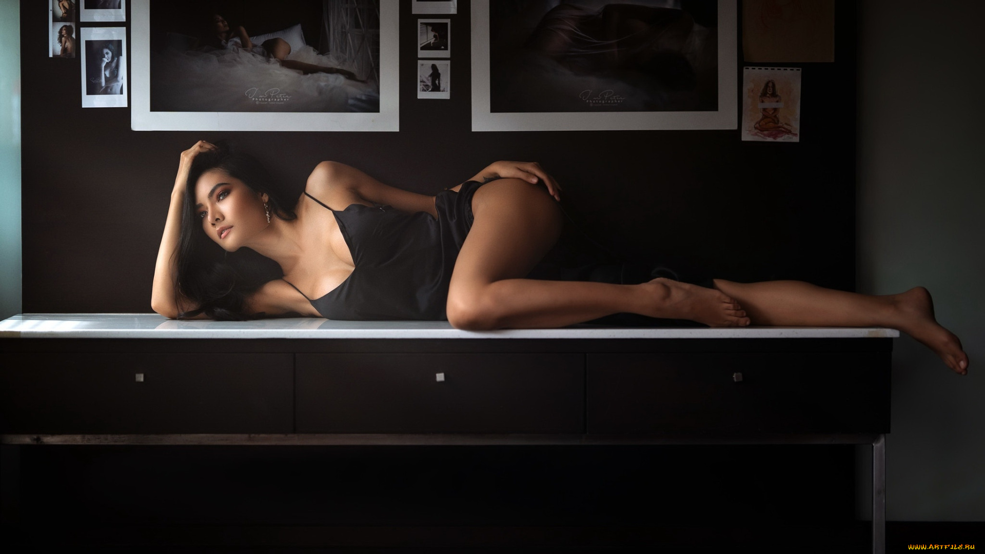 девушки, -, азиатки, азиатка, поза