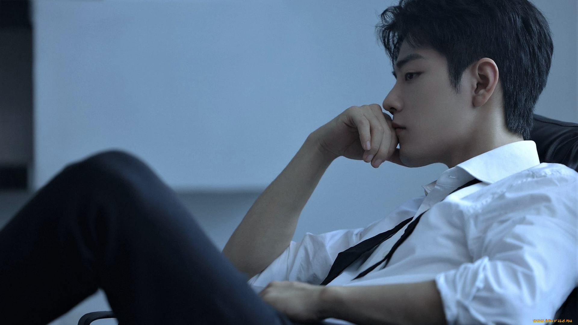 мужчины, xiao, zhan, актер, рубашка, кресло