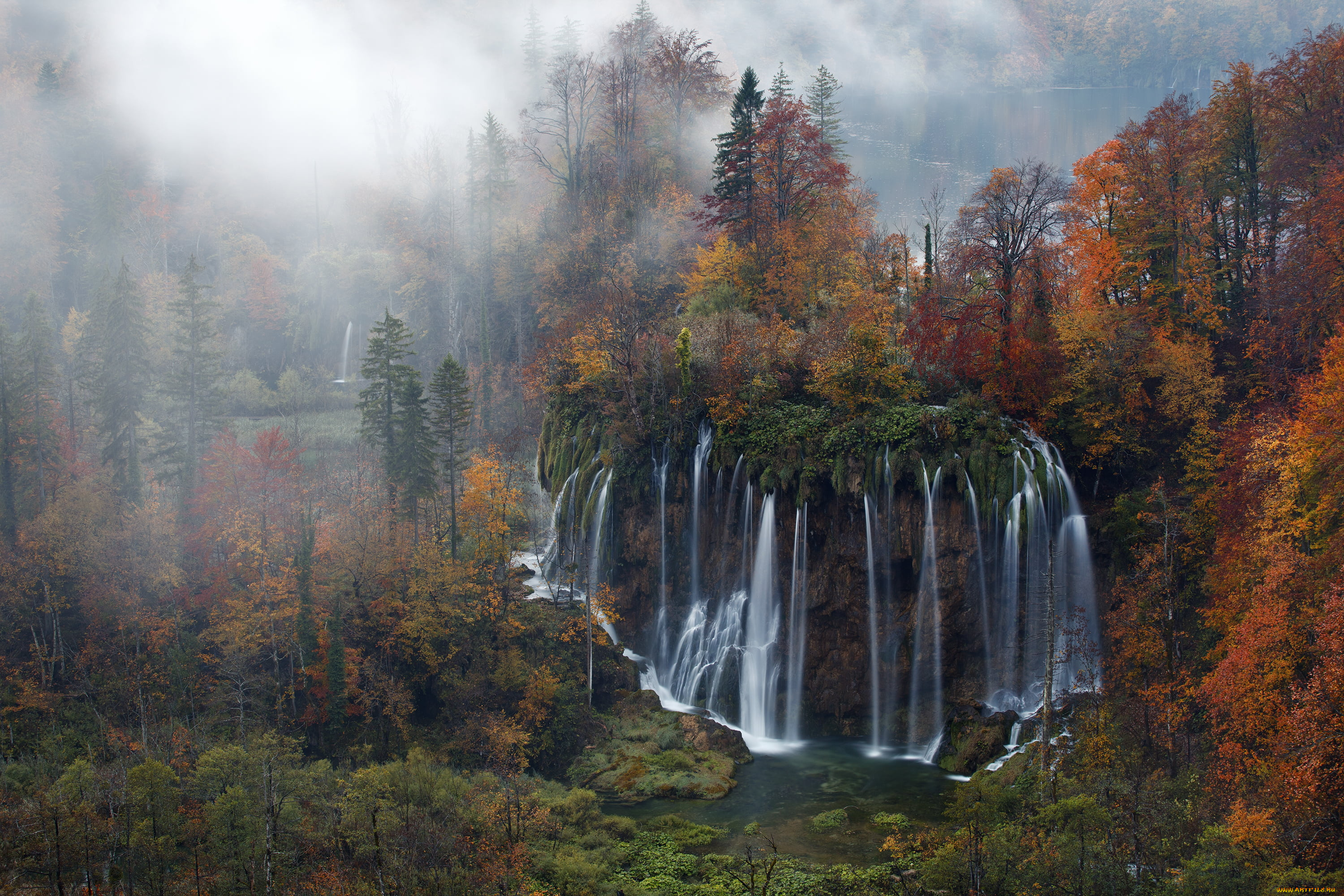 национальный, парк, plitvice, lakes, природа, водопады, национальный, парк, плитвицкие, озера, осенний, пейзаж, хорватия