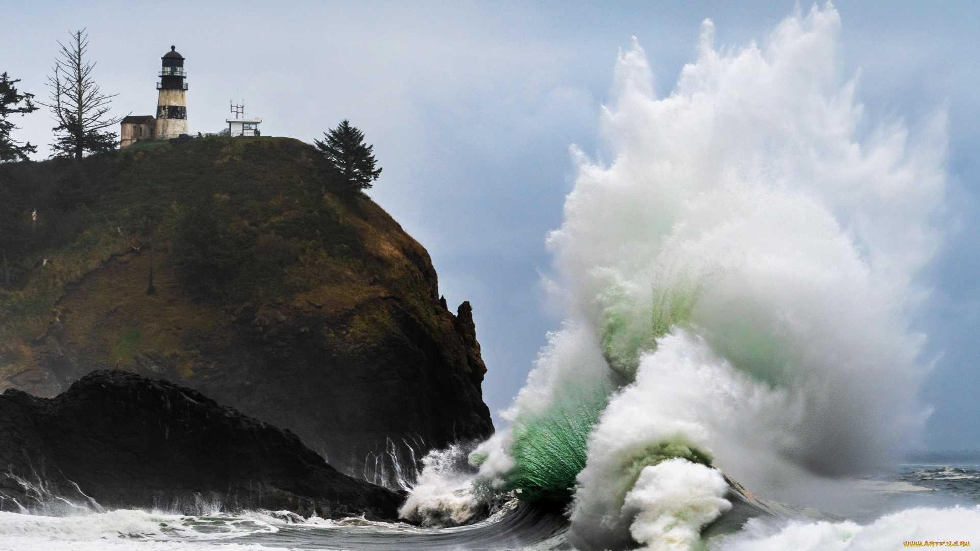 cape, disappointment, lighthouse, washington, state, природа, маяки, cape, disappointment, lighthouse, washington, state
