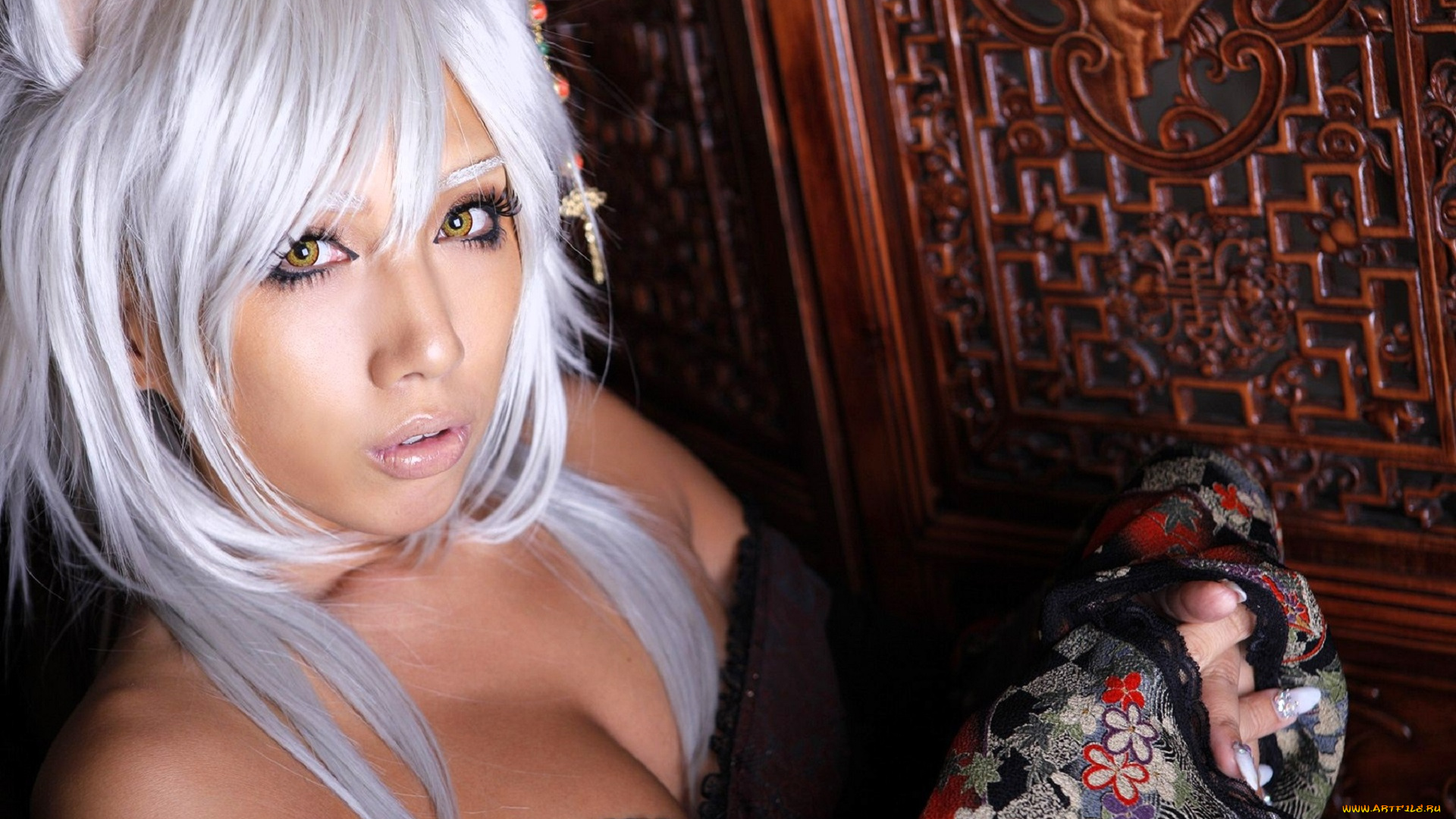 девушки, nonsummerjack, образ, косплей, наряд, ушки, шкаф