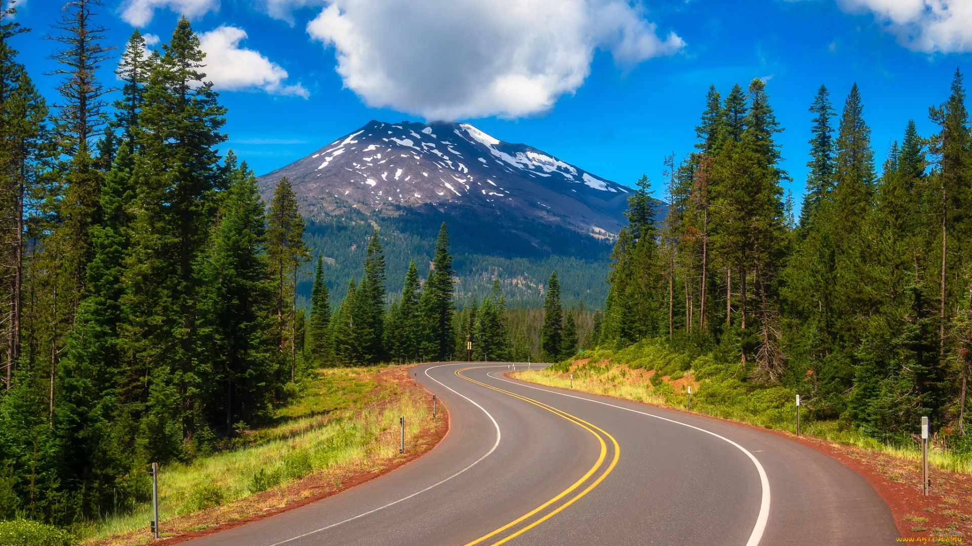 mount, bachelor, cascade, range, oregon, природа, дороги, mount, bachelor, cascade, range