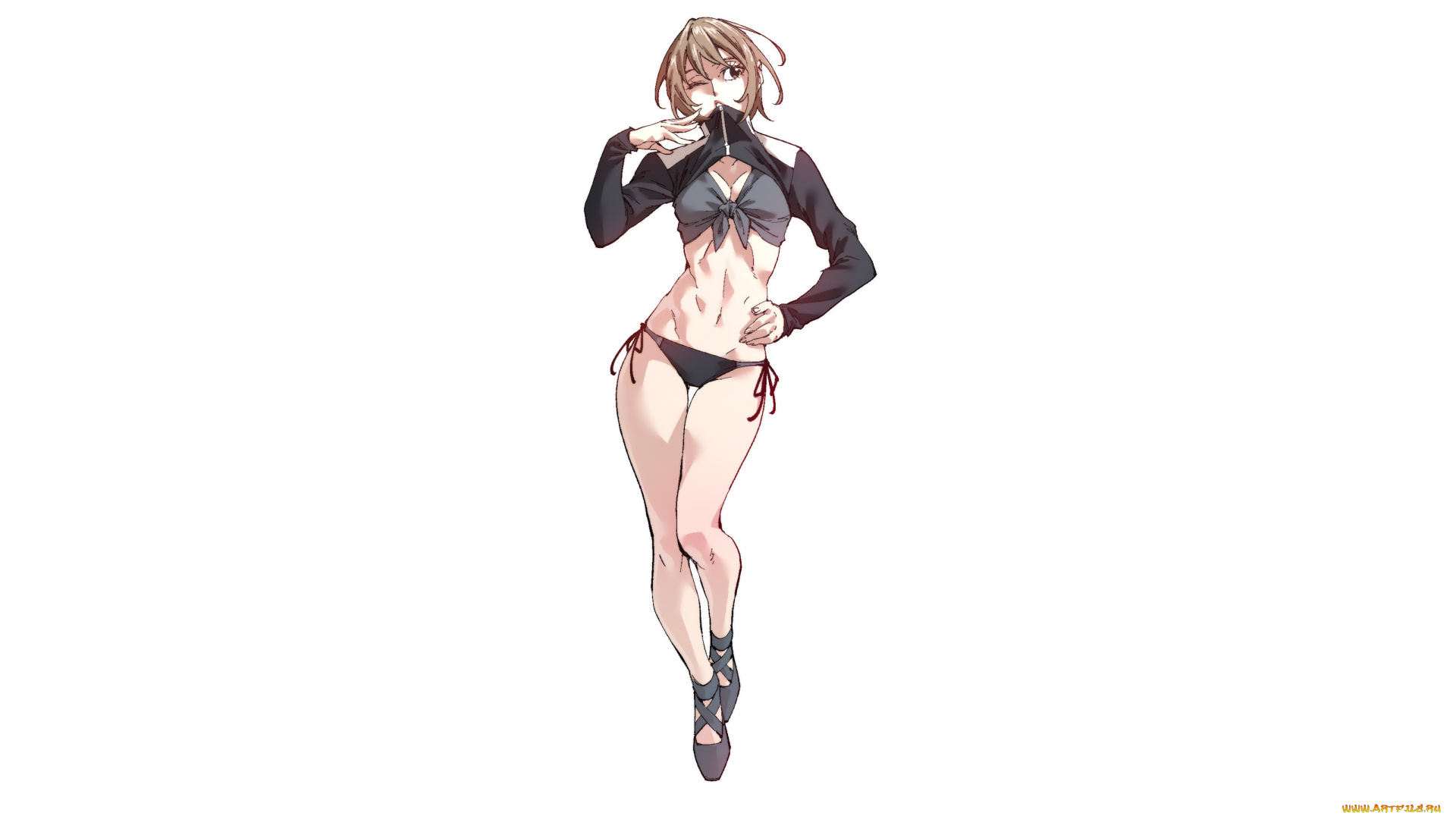 рисованное, люди, красивая, девушка