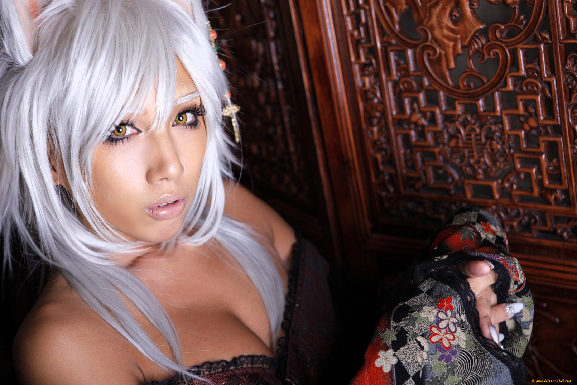 девушки, nonsummerjack, образ, косплей, наряд, ушки, шкаф