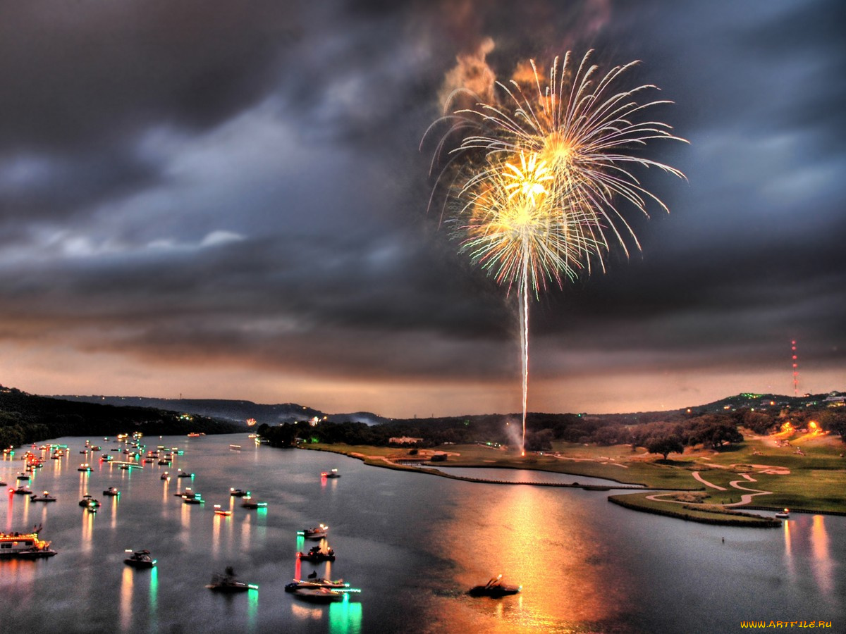 разное, салюты, фейерверки