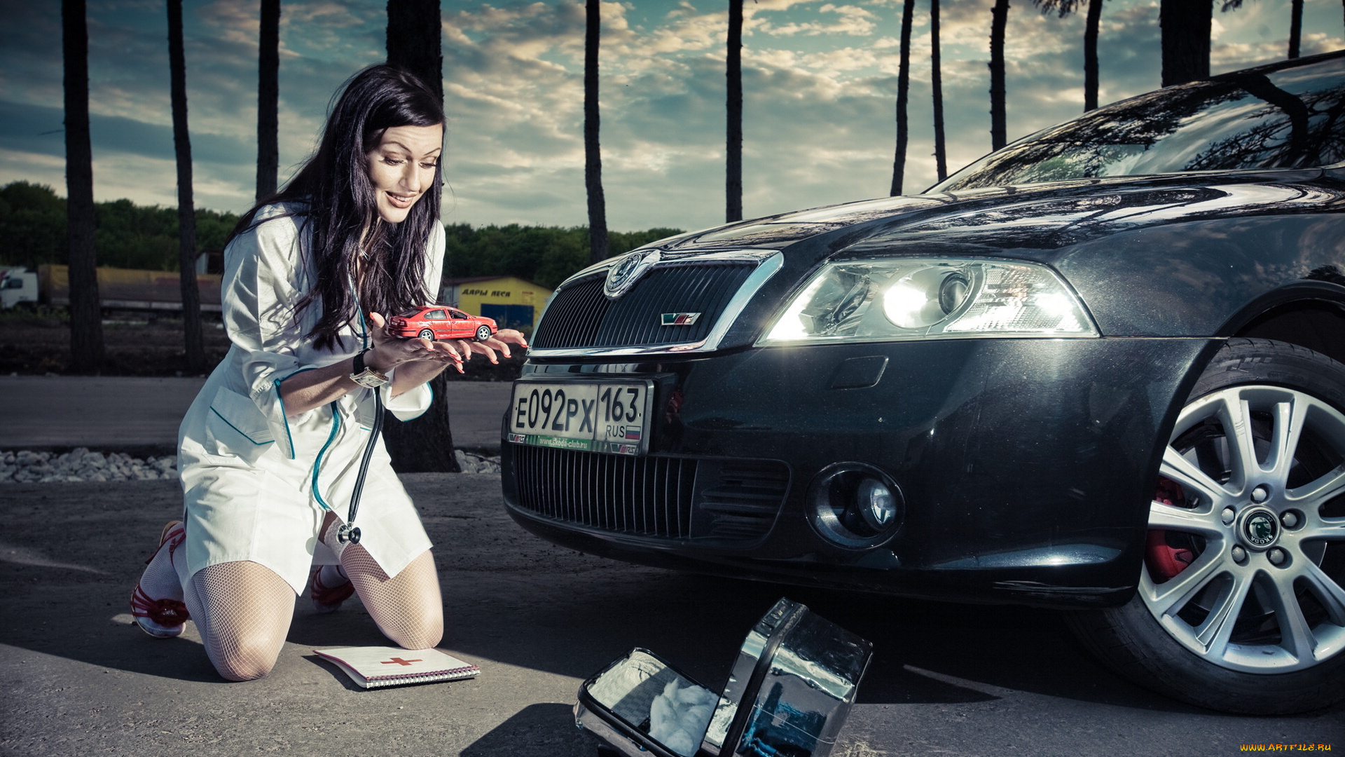 автомобили, авто, девушками