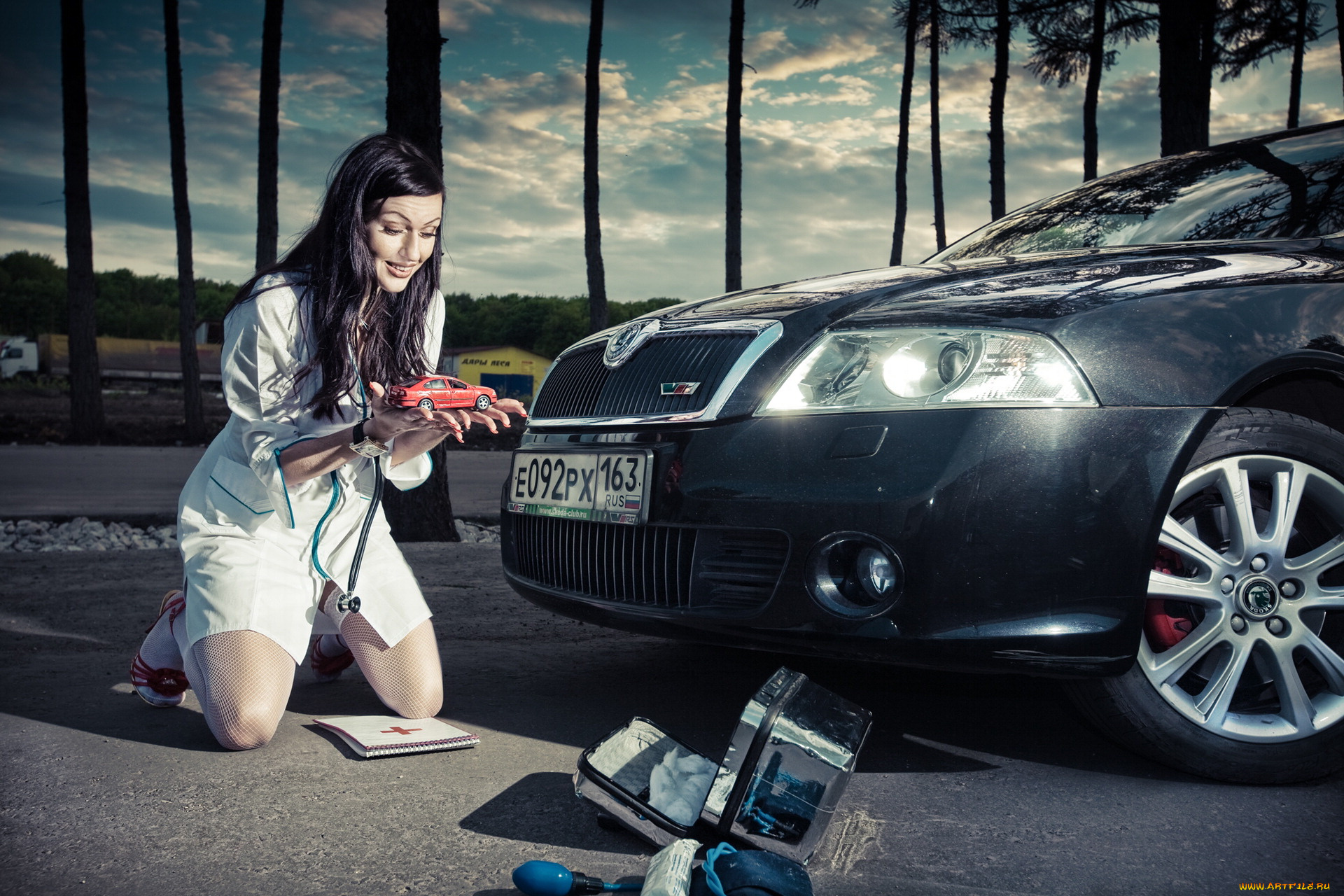 автомобили, авто, девушками