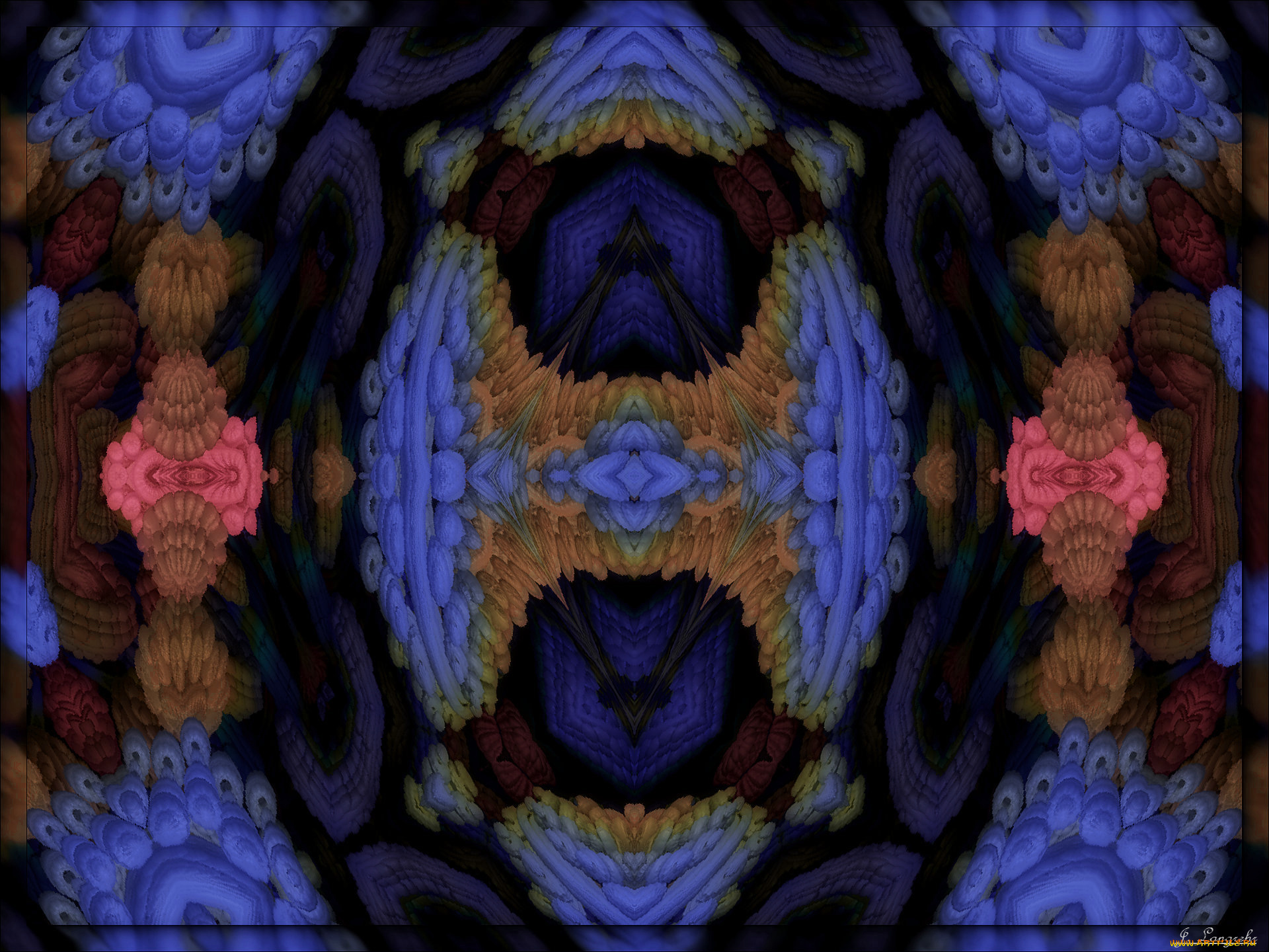 3д, графика, fractal, фракталы, узор, цвета, фон