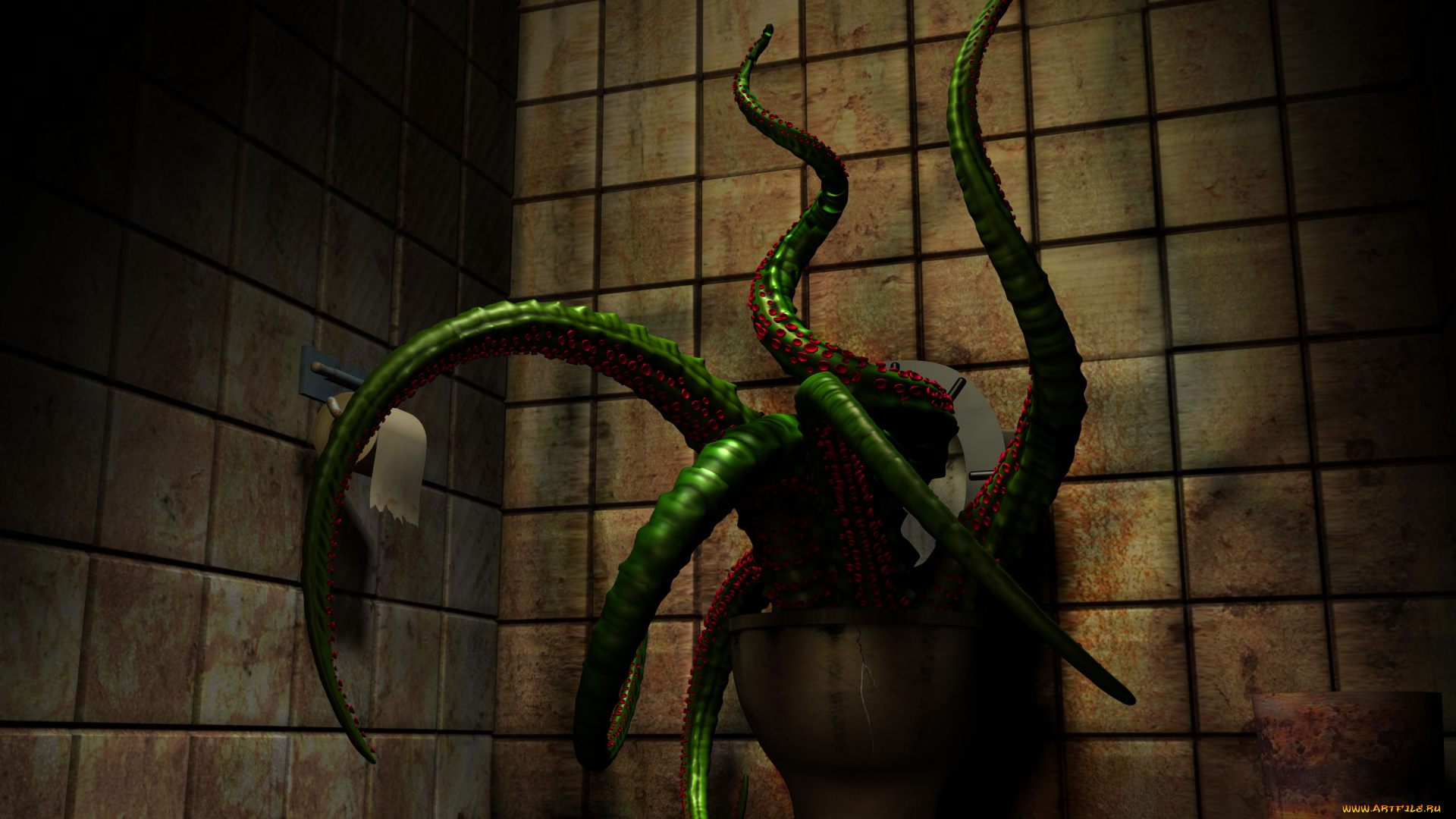 3д, графика, fantasy, фантазия, восьминог