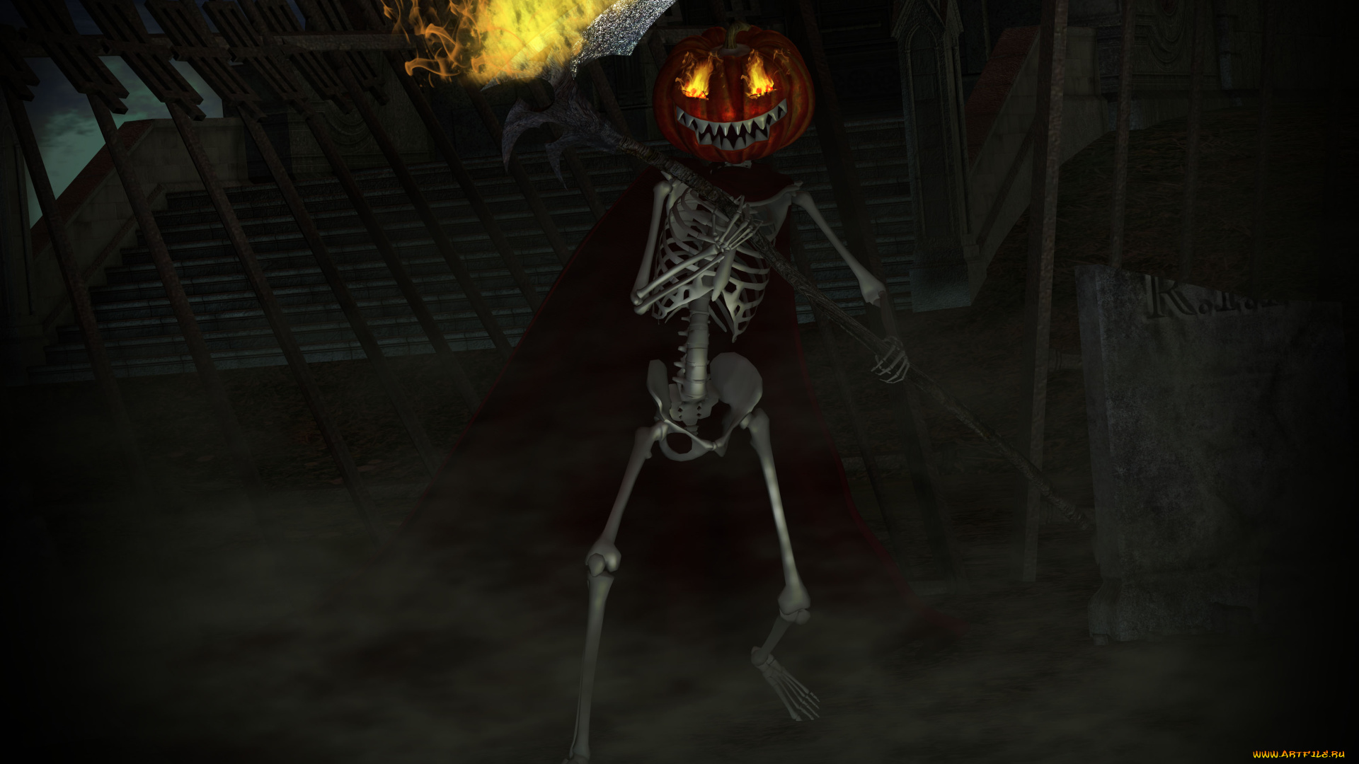 3д, графика, horror, ужас, скилет