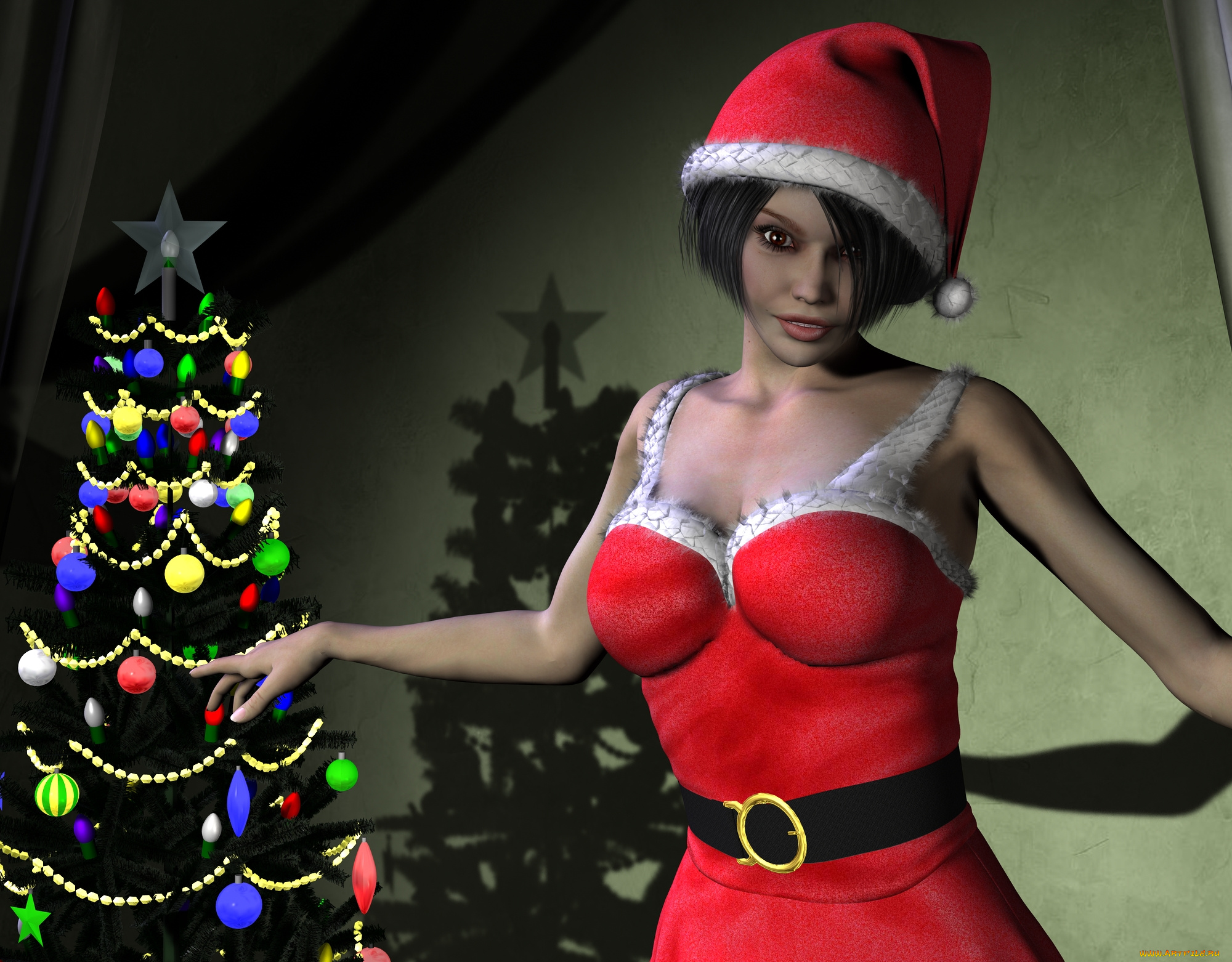 3д, графика, holidays, праздники, девушка