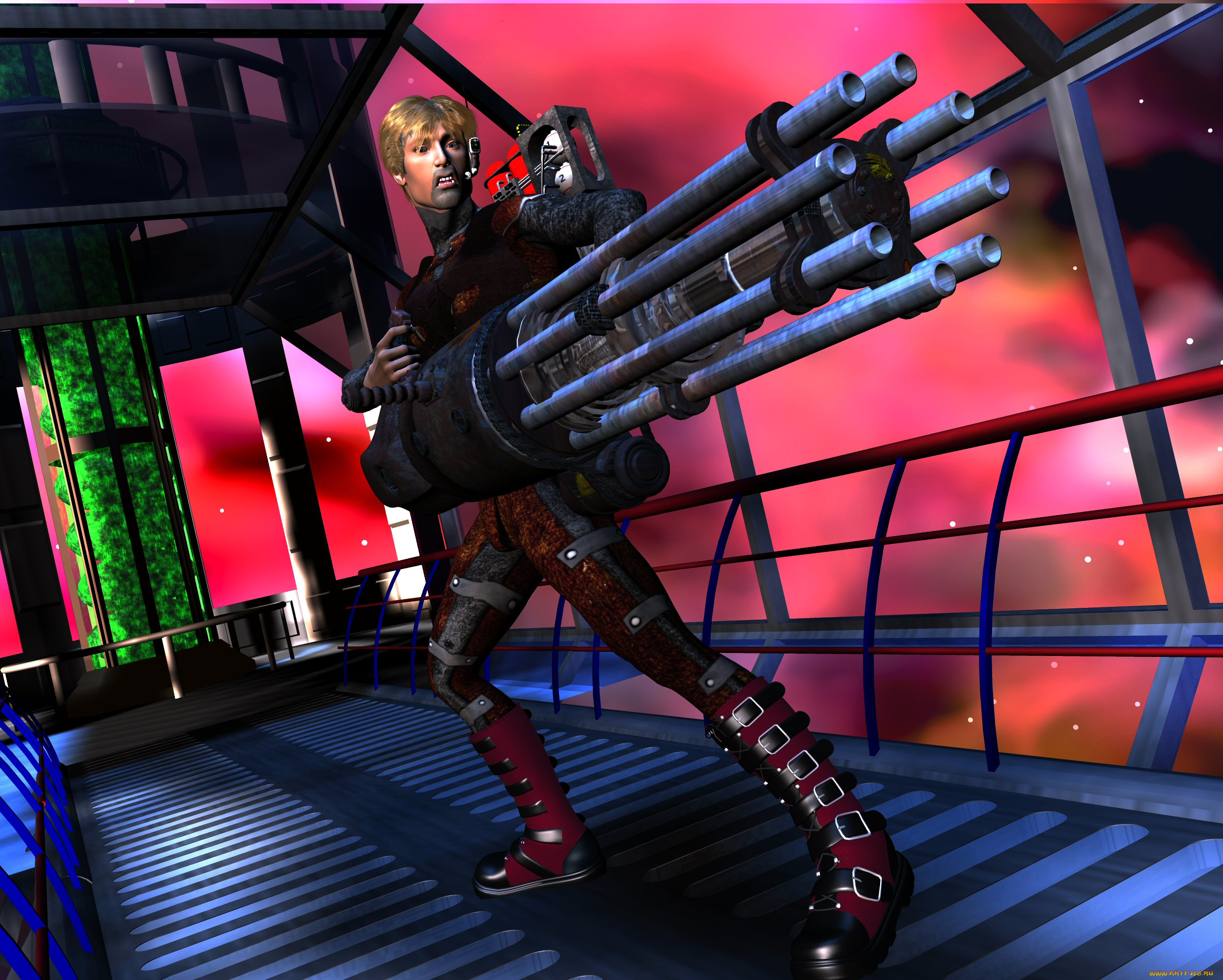 3д, графика, fantasy, фантазия, мухчина, оружие