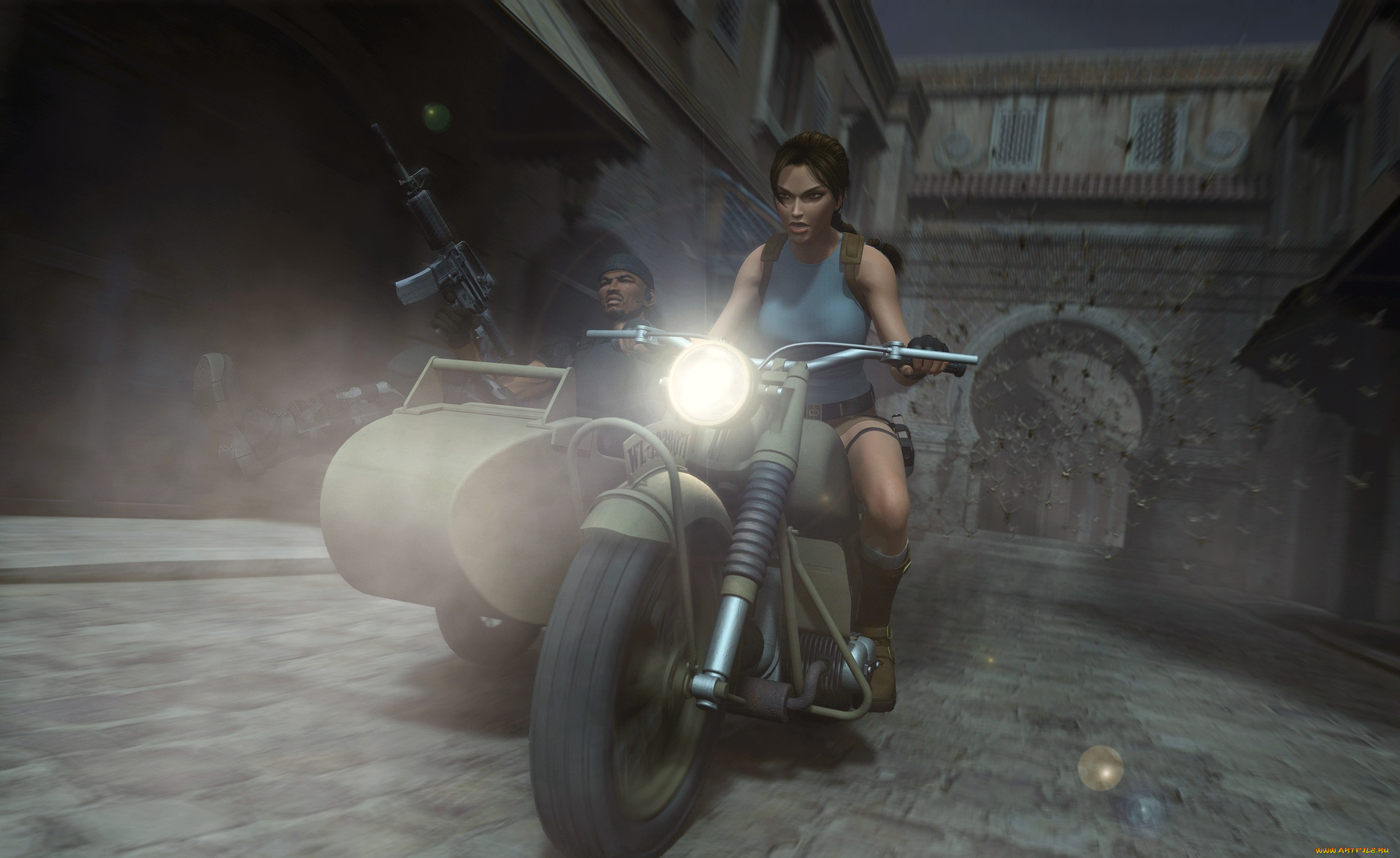 3д, графика, people, люди, мотоцикл