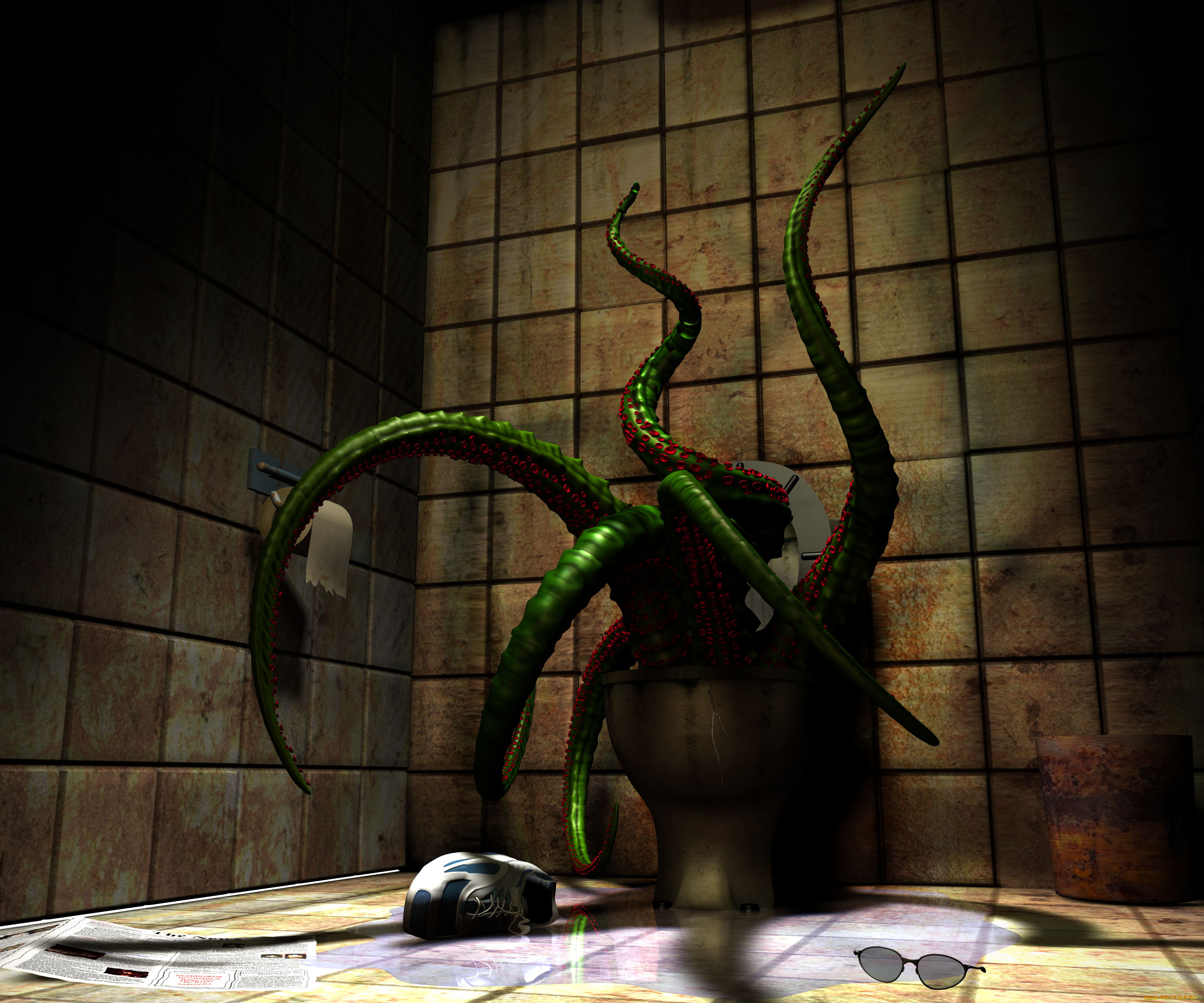 3д, графика, fantasy, фантазия, восьминог