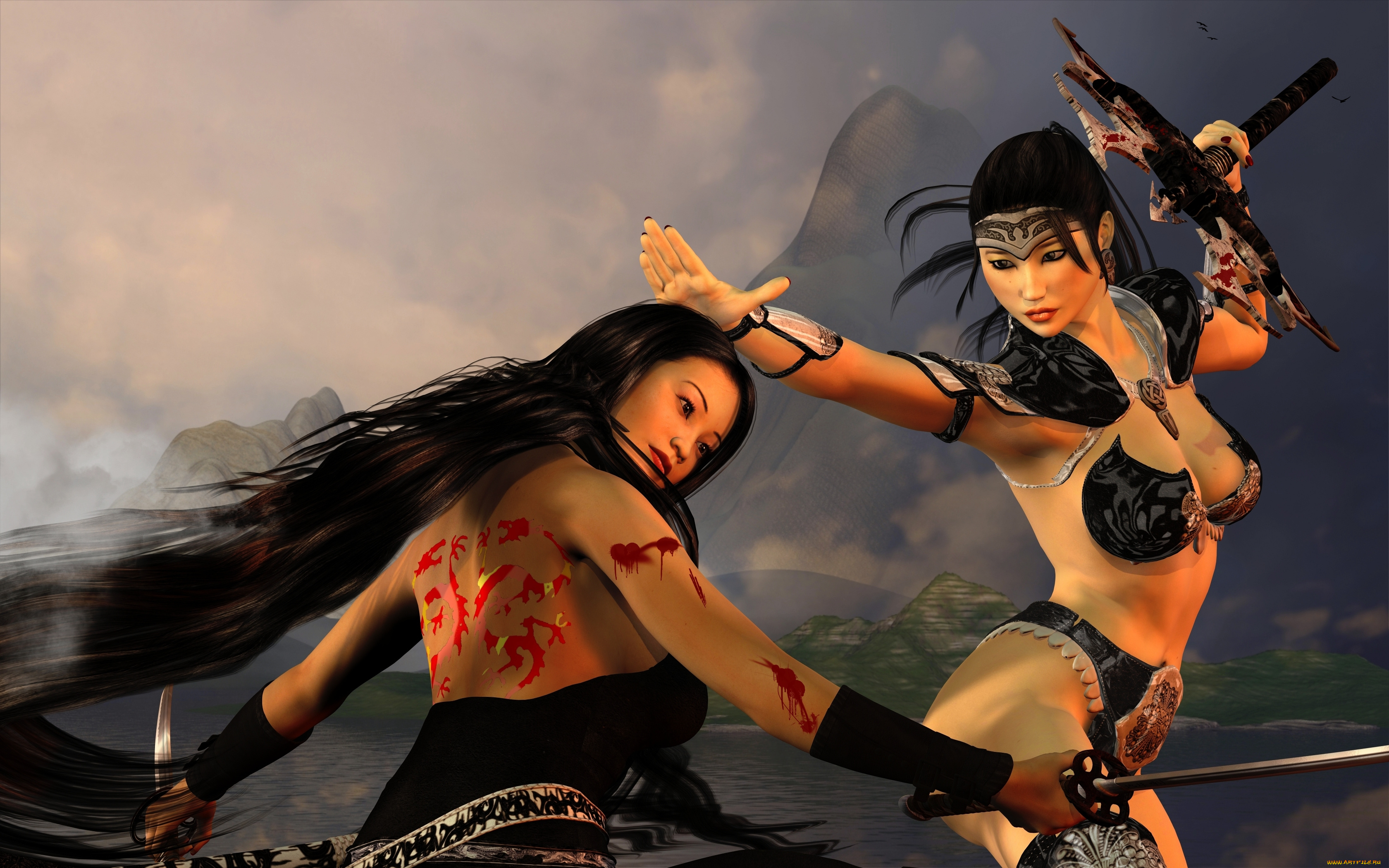 3д, графика, amazon, амазонки