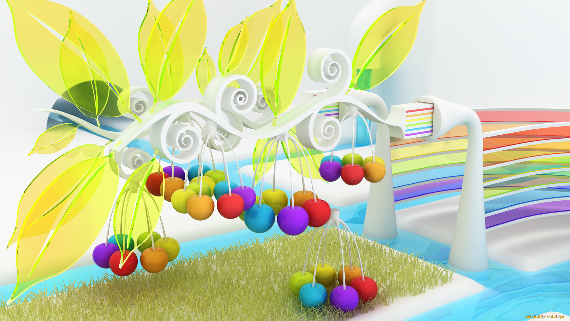 3д, графика, -другое, ягоды, цвета