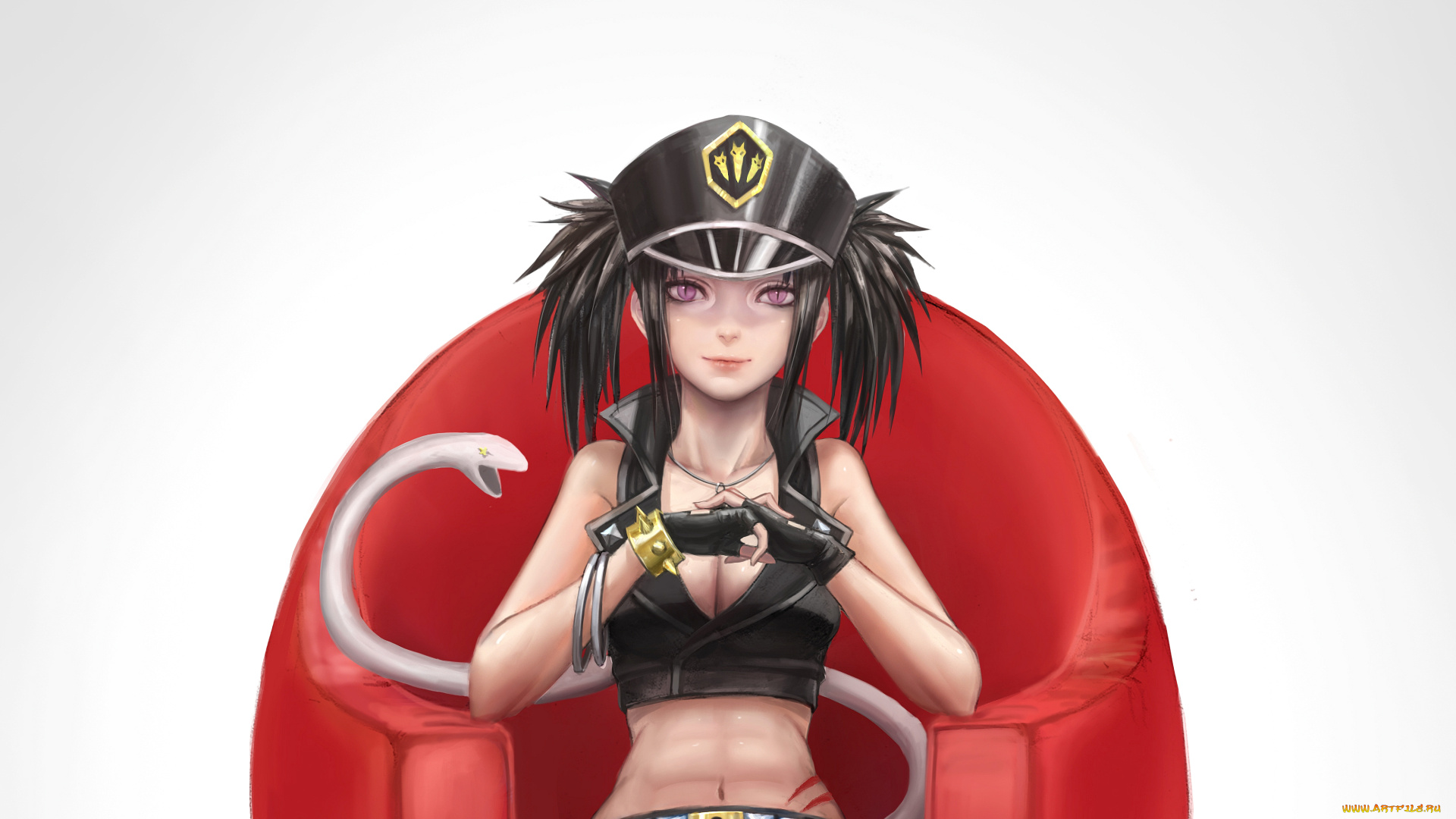 аниме, blood, lad, манга, кресло, змеиные, глаза, девушка, blood, lad, art, berros, zhouran