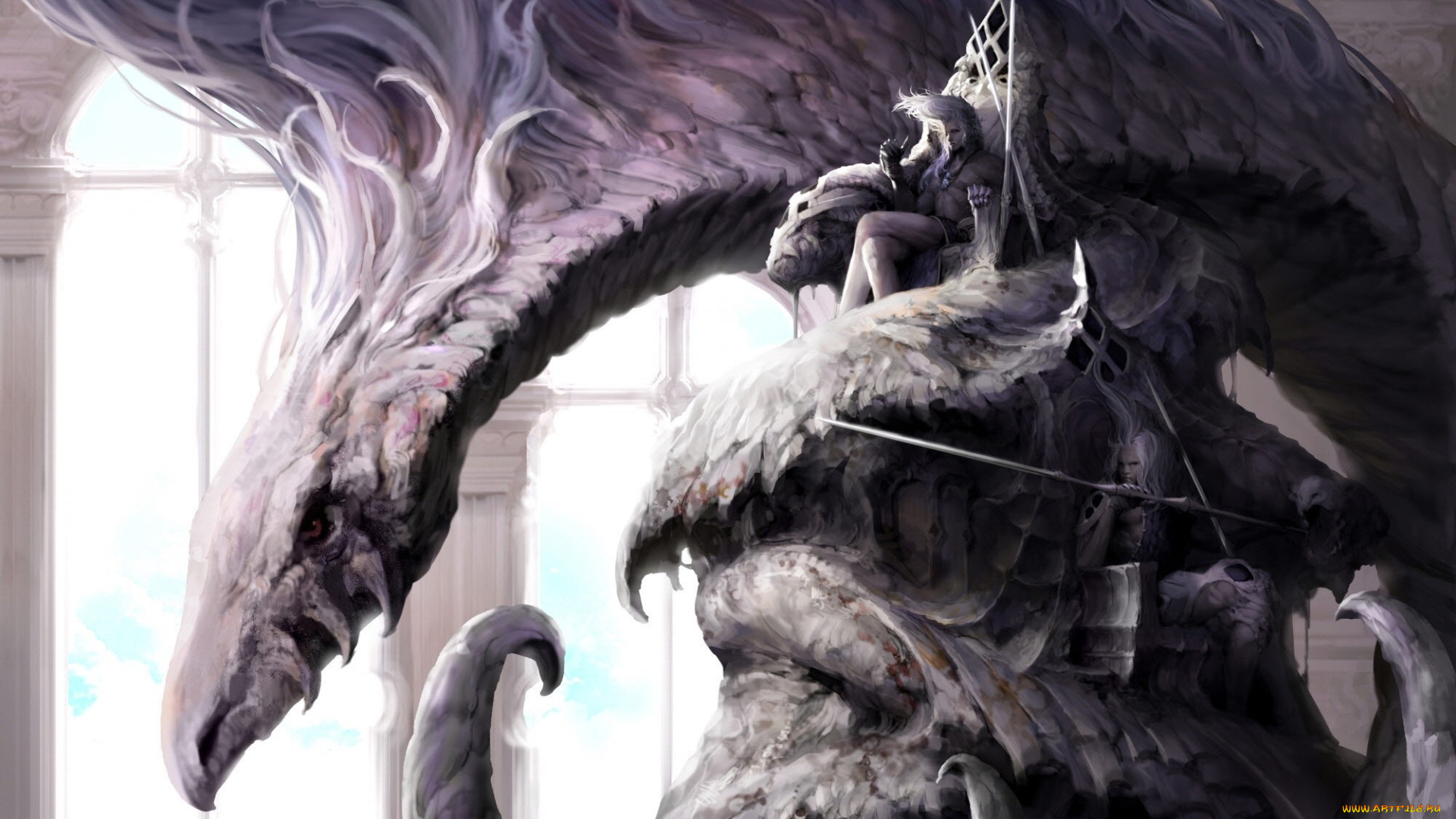 фэнтези, драконы, дракон, трон, lee, sung-jae, парень, монстр