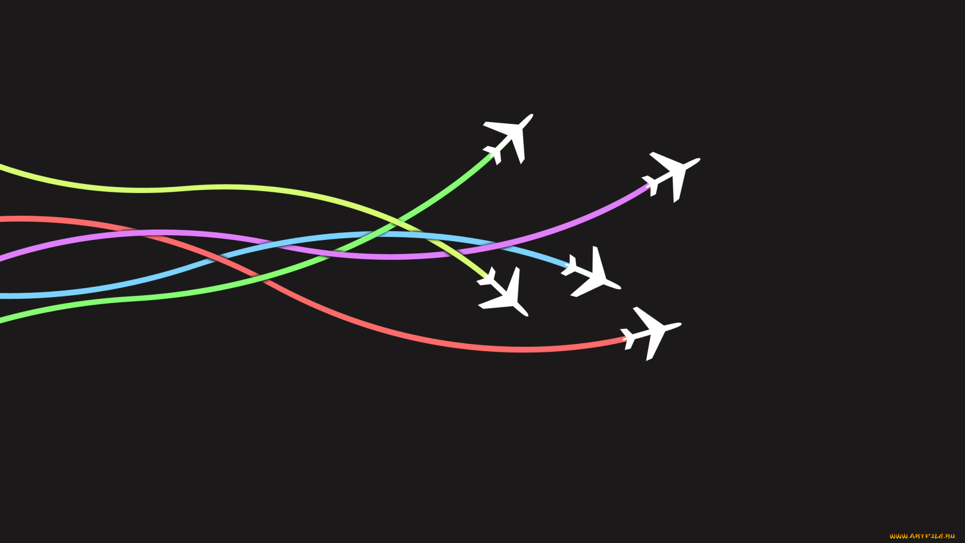 рисованные, минимализм, самолеты