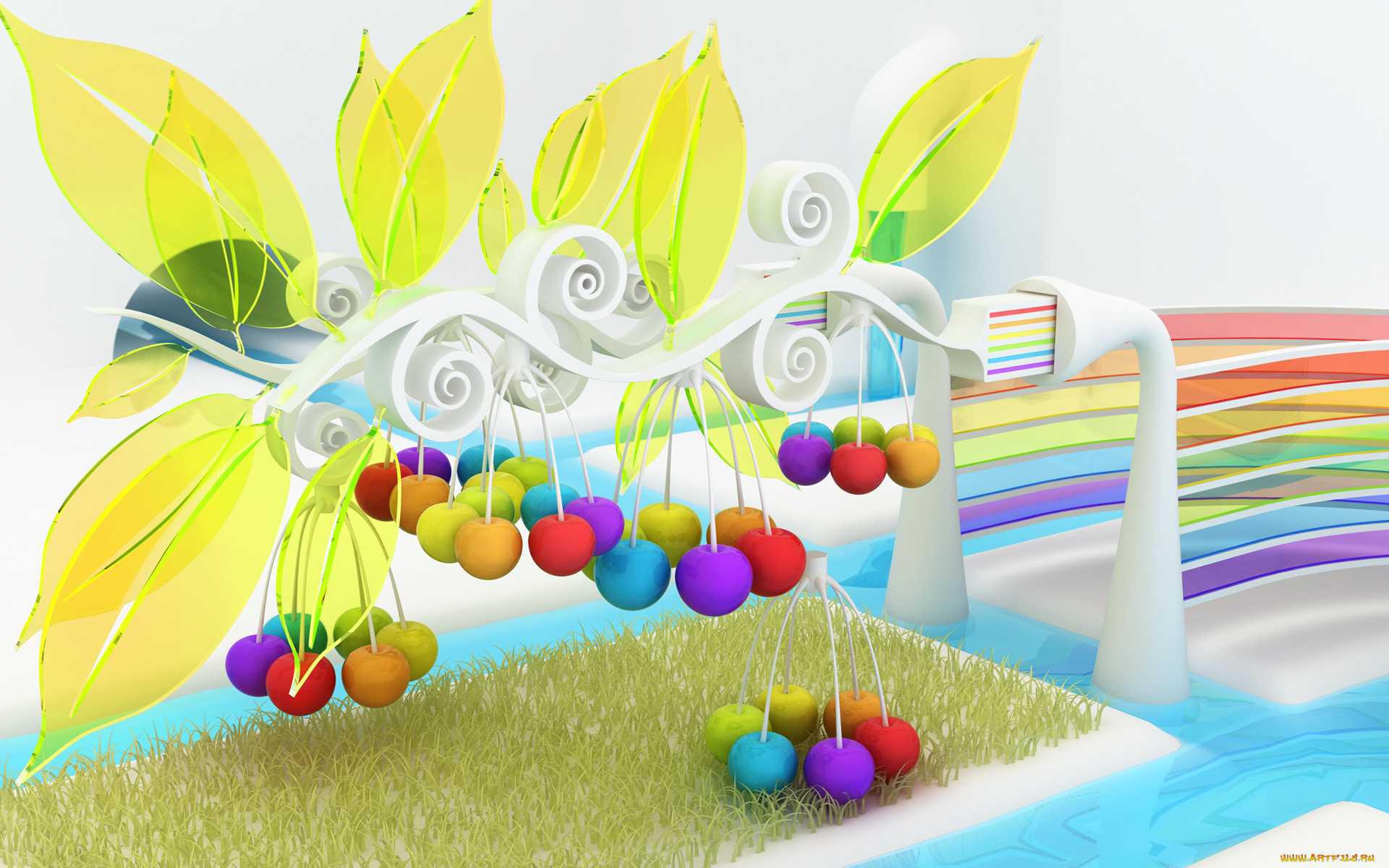 3д, графика, -другое, ягоды, цвета