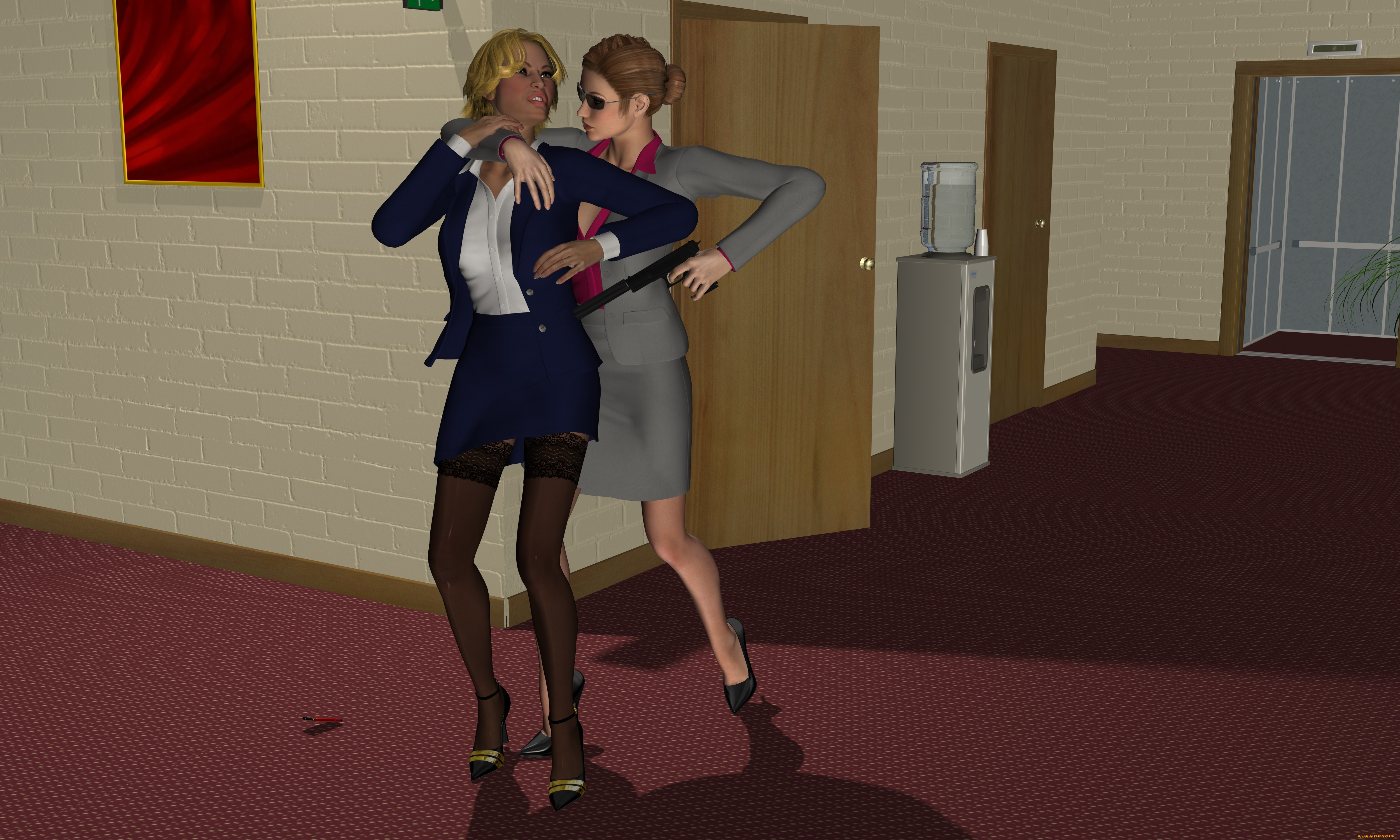 observers, 3д, графика, fantasy, , фантазия, драка, девушки