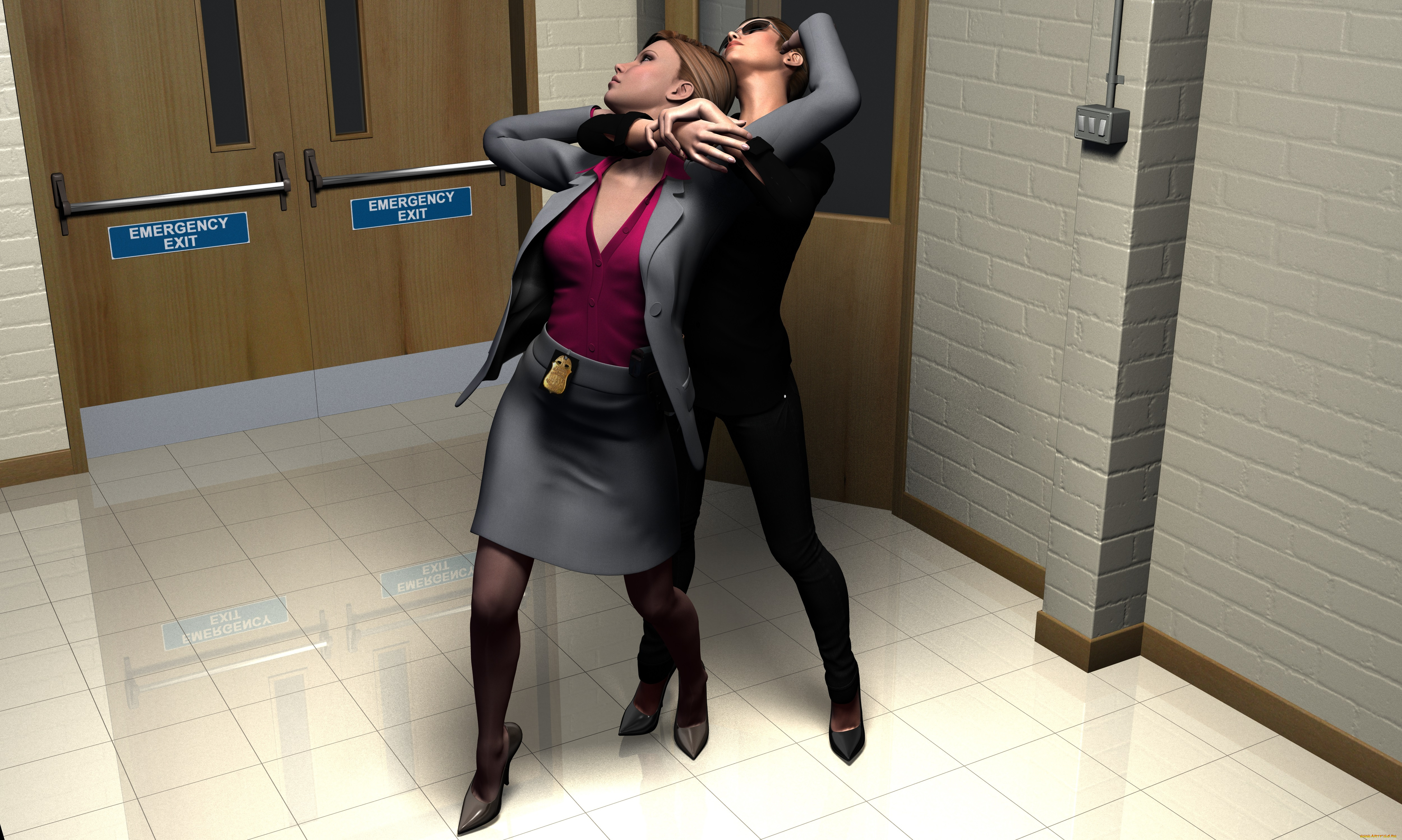 observers, 3д, графика, fantasy, , фантазия, драка, девушки