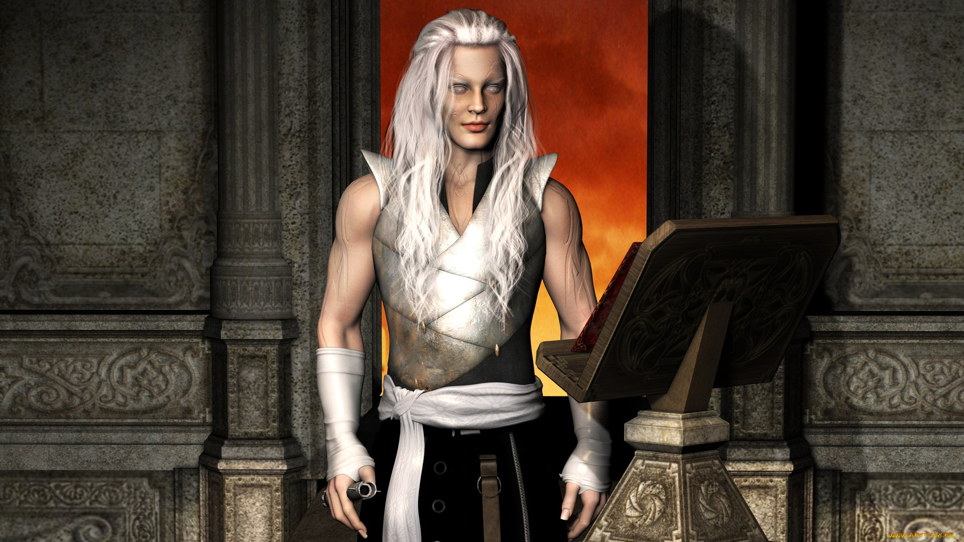 3д, графика, фантазия, , fantasy, фон, взгляд, девушка