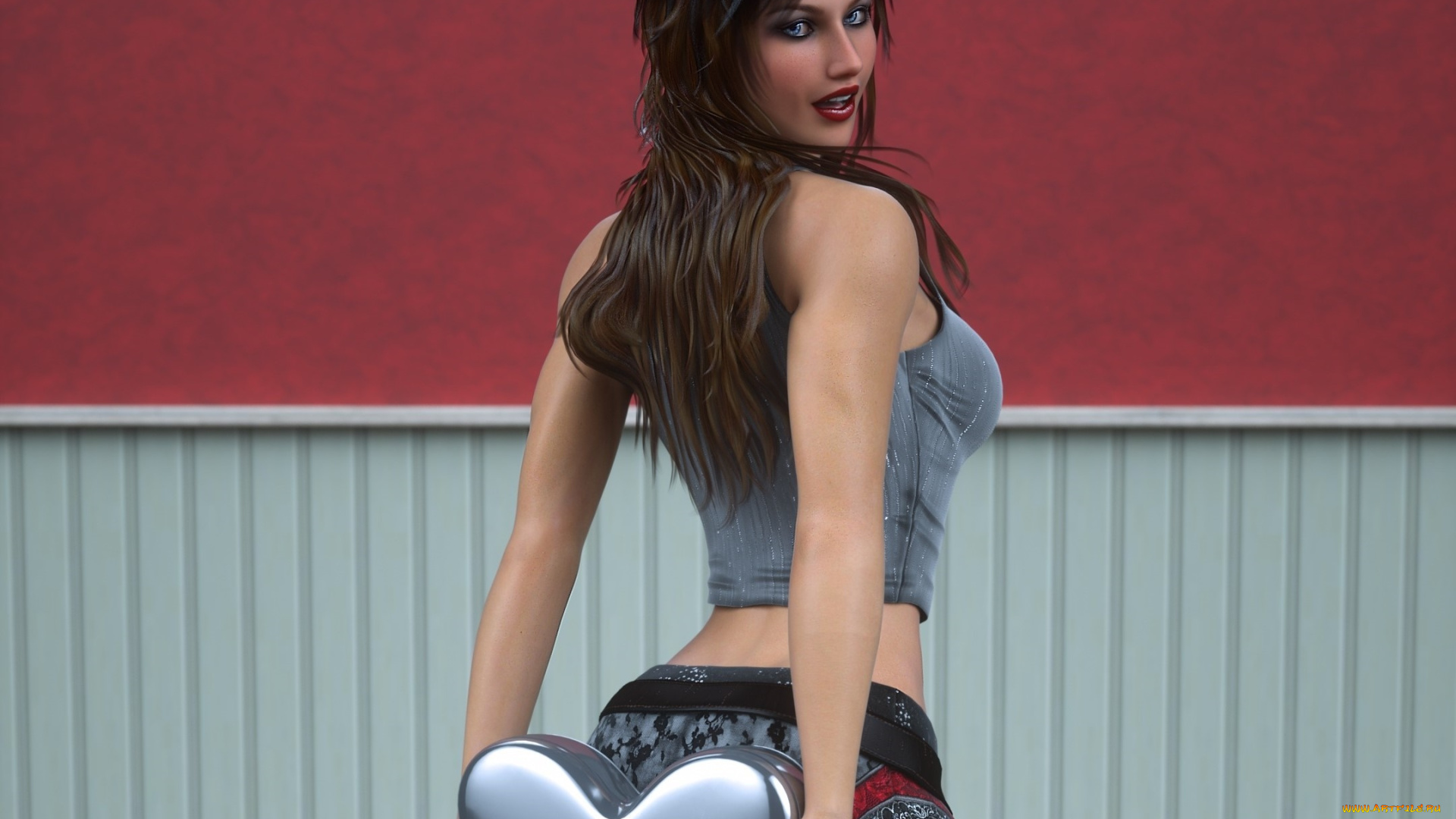 3д, графика, люди, , people, сердечко, фон, взгляд, девушка