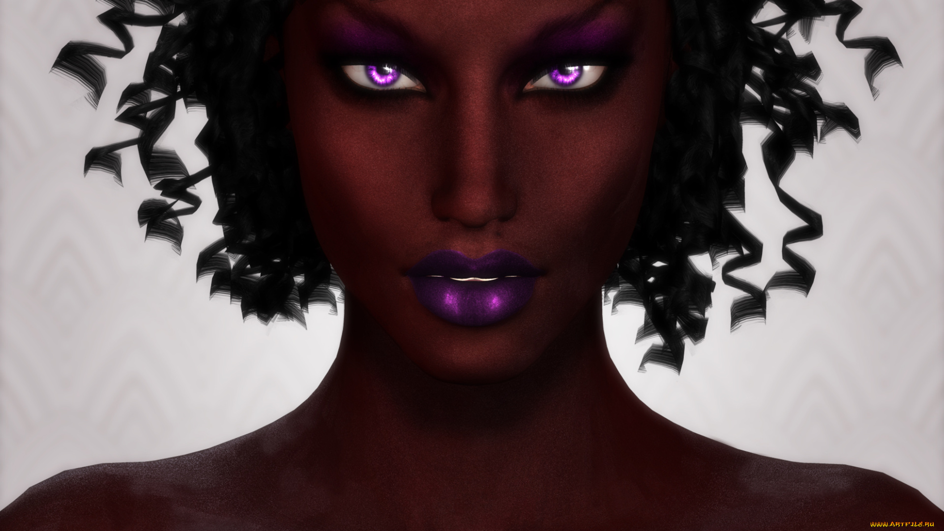 3д, графика, портрет, , portraits, африканка, фон, взгляд, девушка