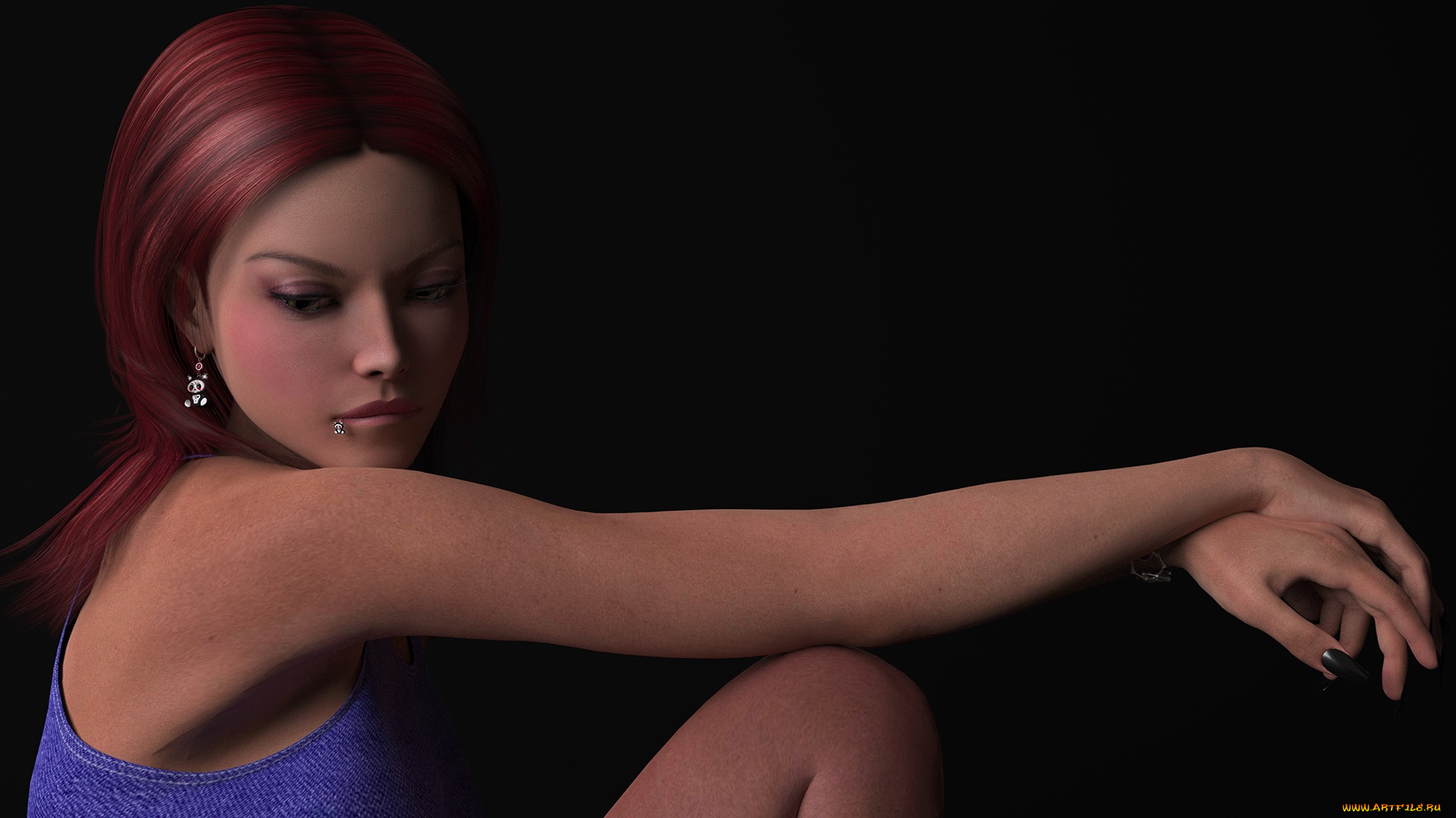 3д, графика, портрет, , portraits, девушка, взгляд, фон