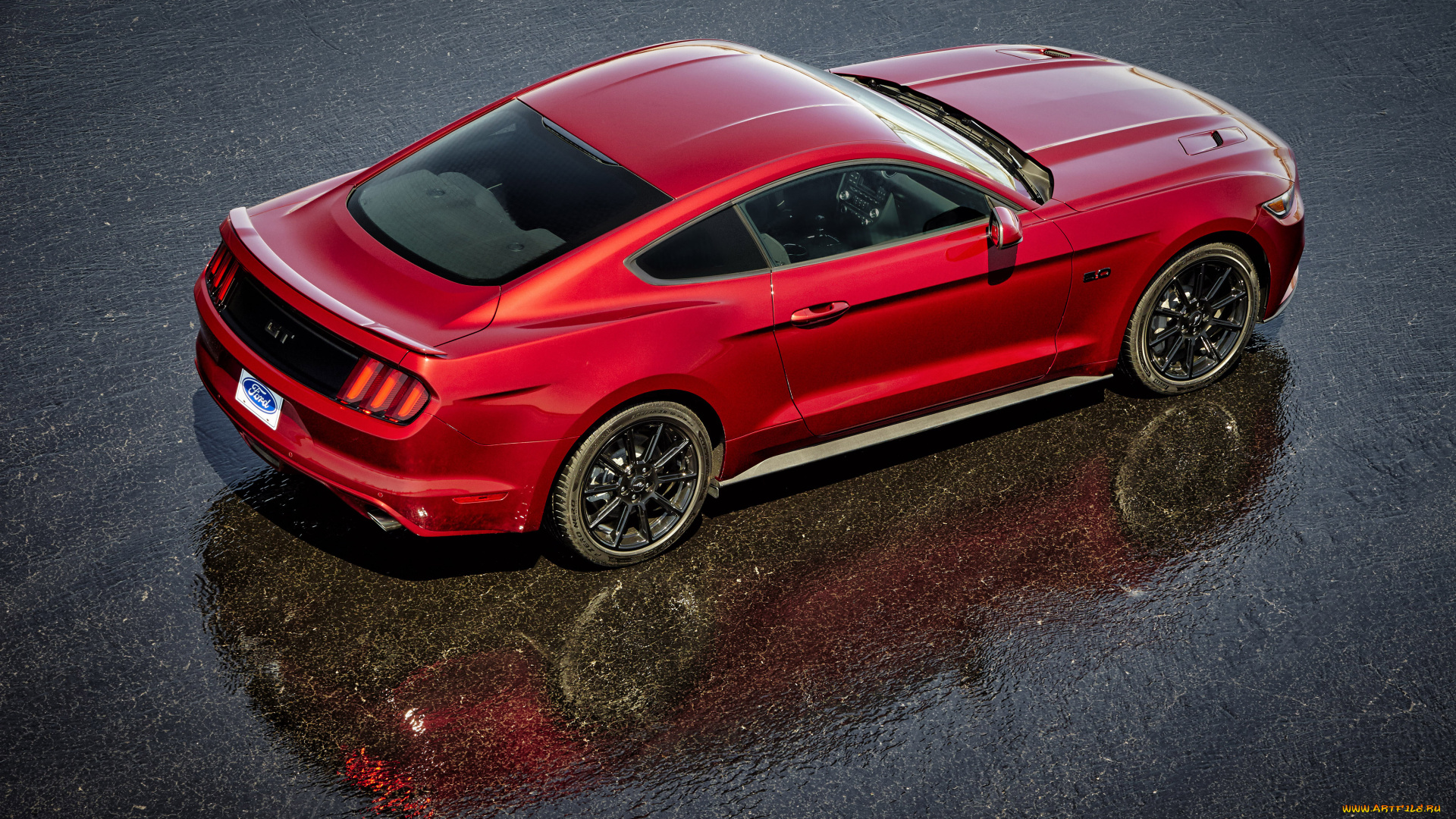 автомобили, mustang, красный, black, accent, fastback, 2016, г, gt, ford