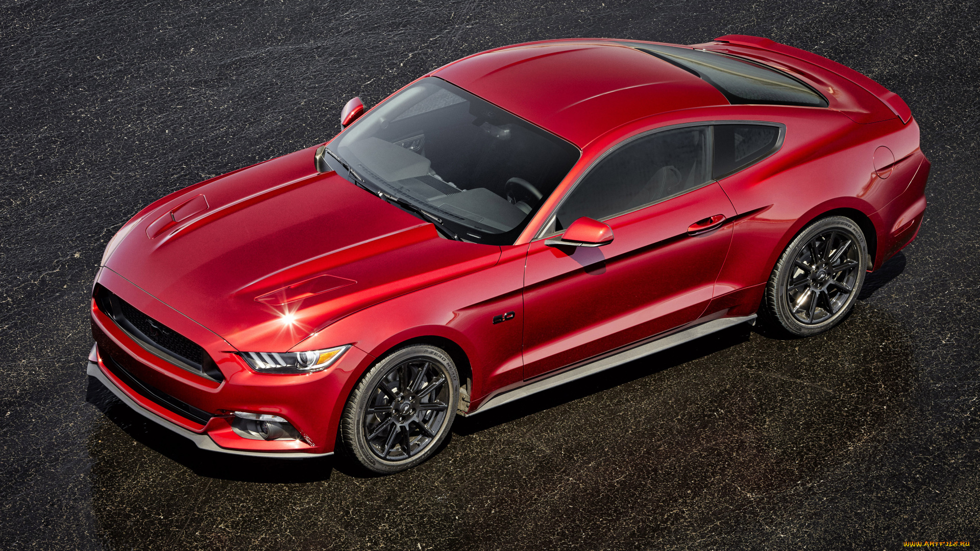 автомобили, mustang, красный, black, accent, fastback, gt, 2016, г, ford