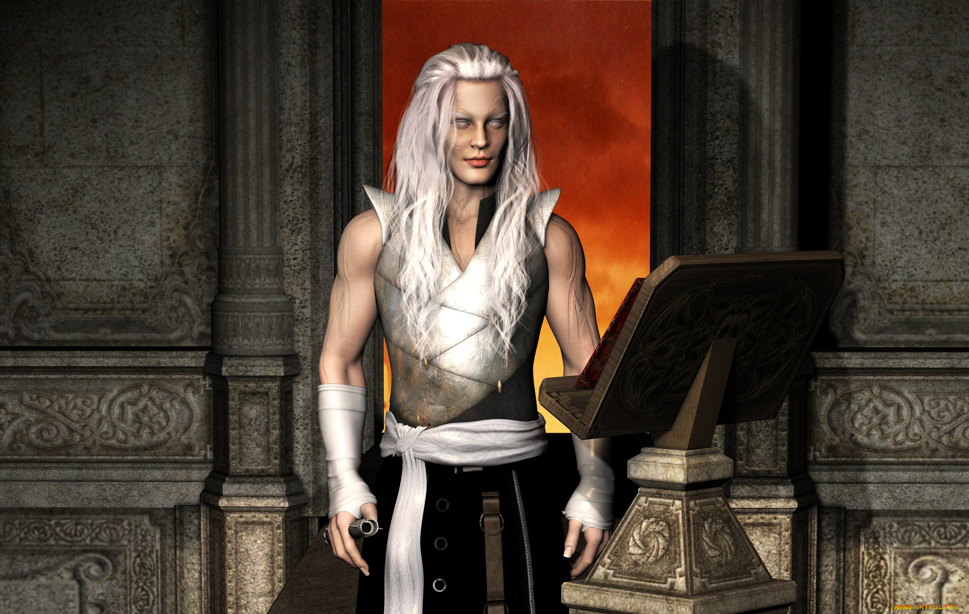 3д, графика, фантазия, , fantasy, фон, взгляд, девушка