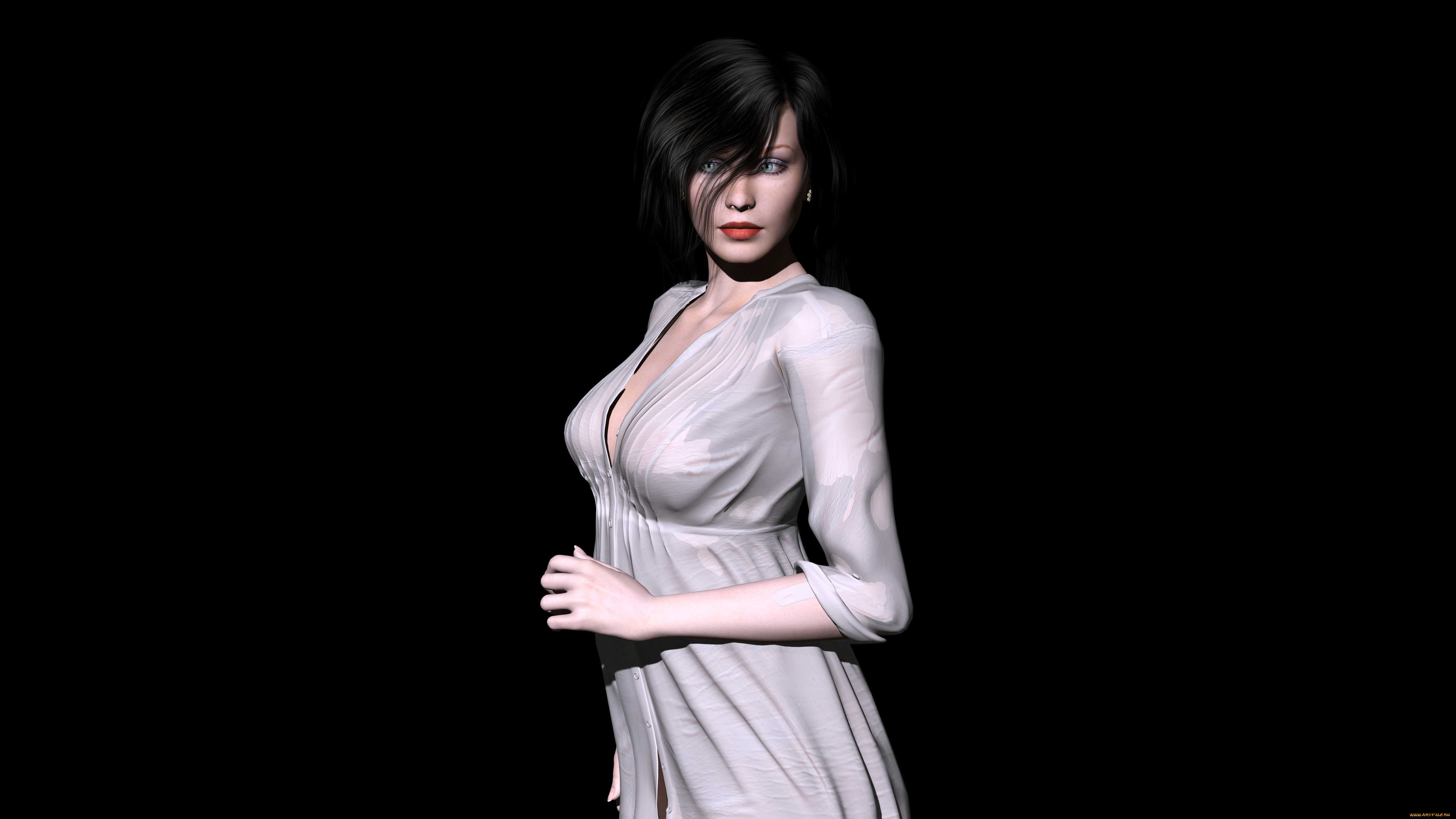 3д, графика, люди, , people, фон, девушка, взгляд