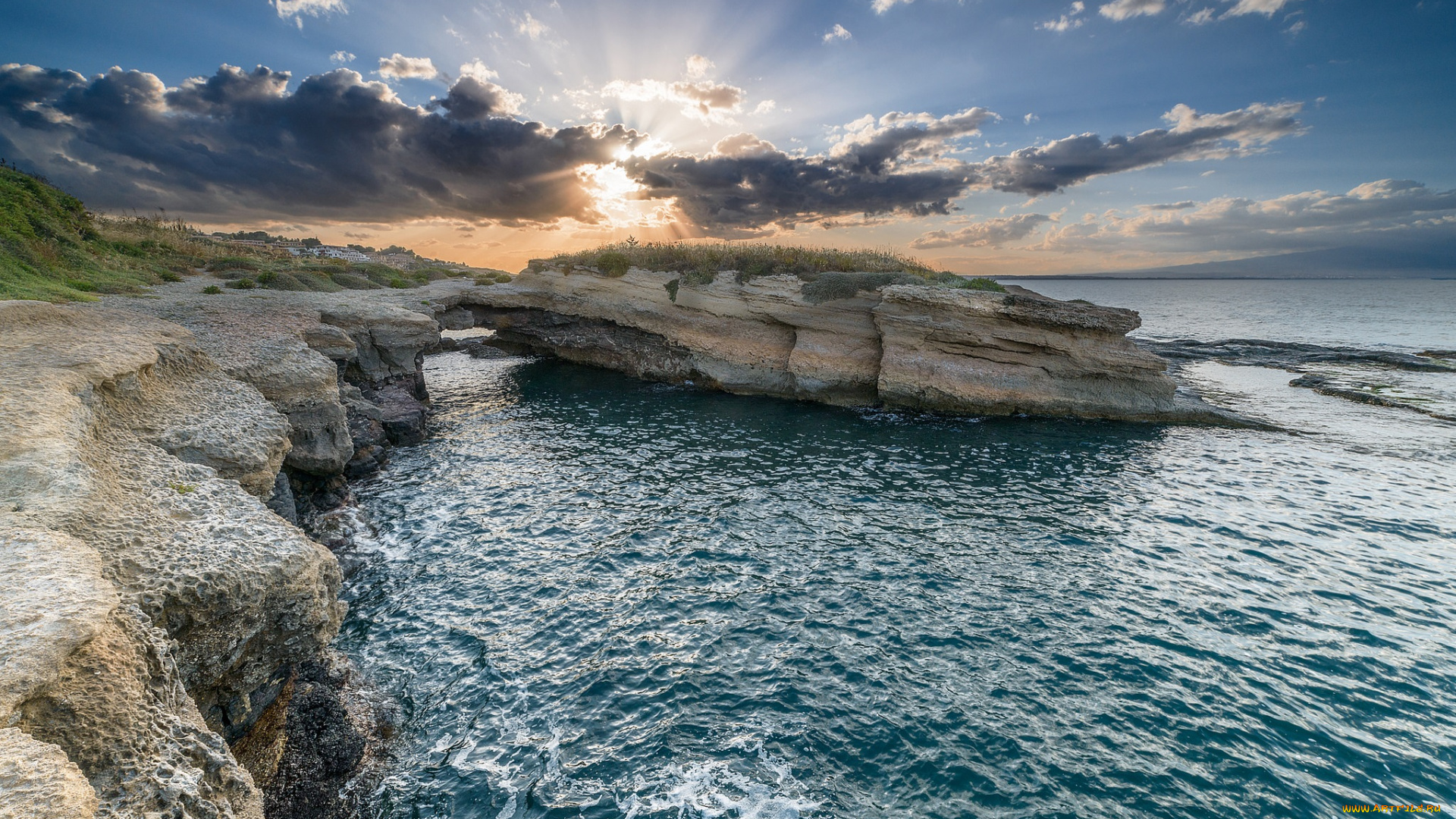 природа, побережье, рассвет