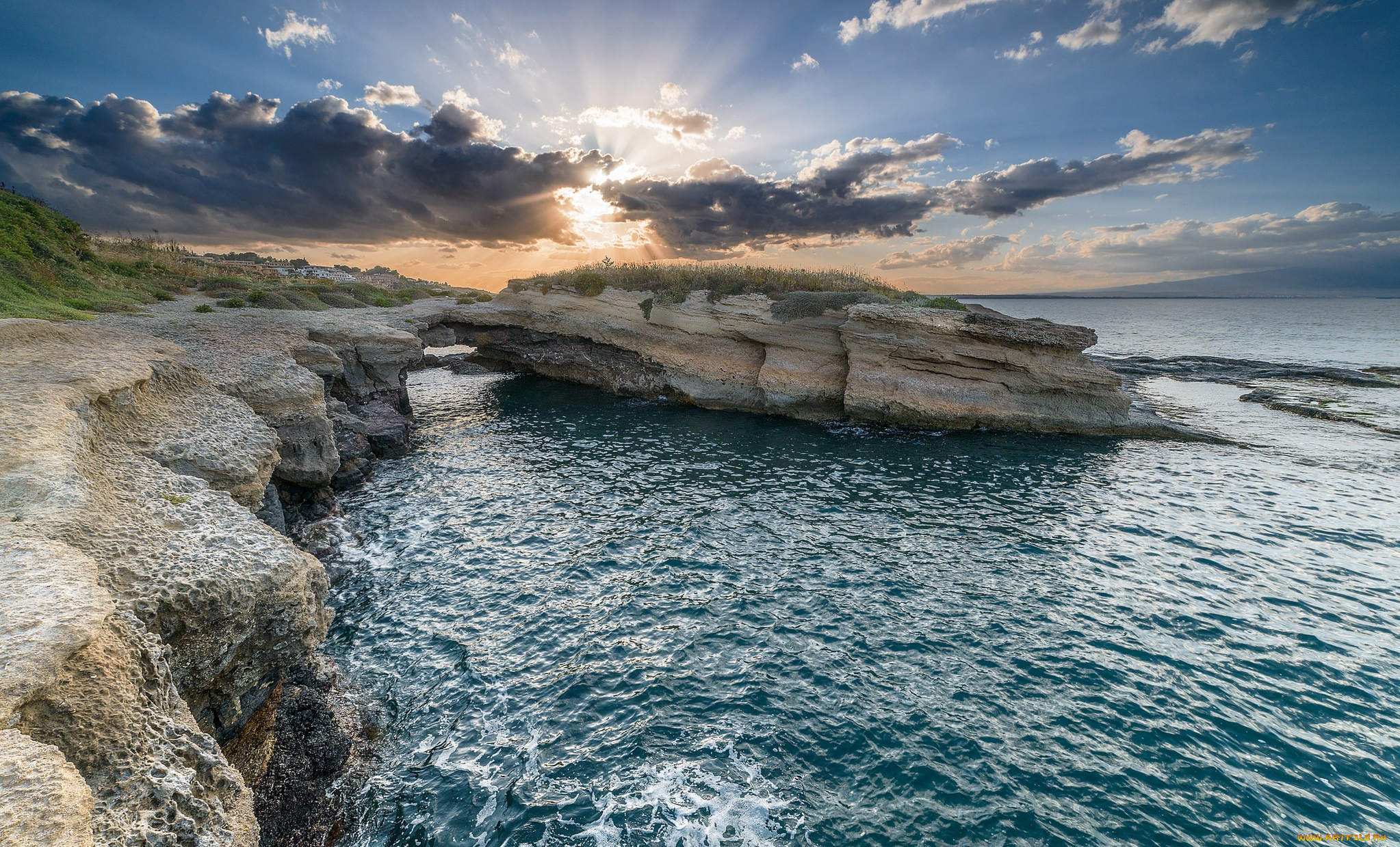 природа, побережье, рассвет