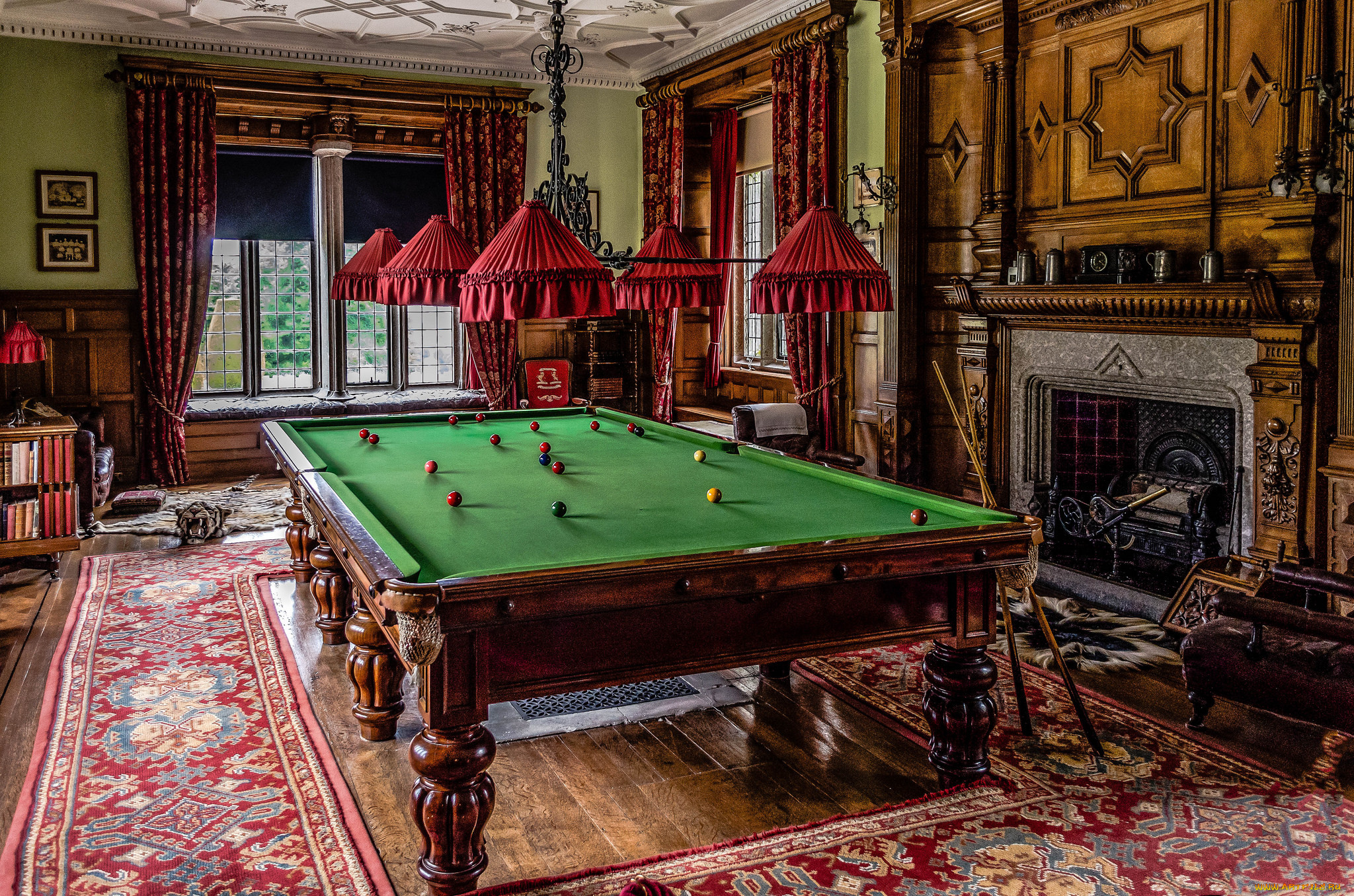 интерьер, бильярдная, игровая